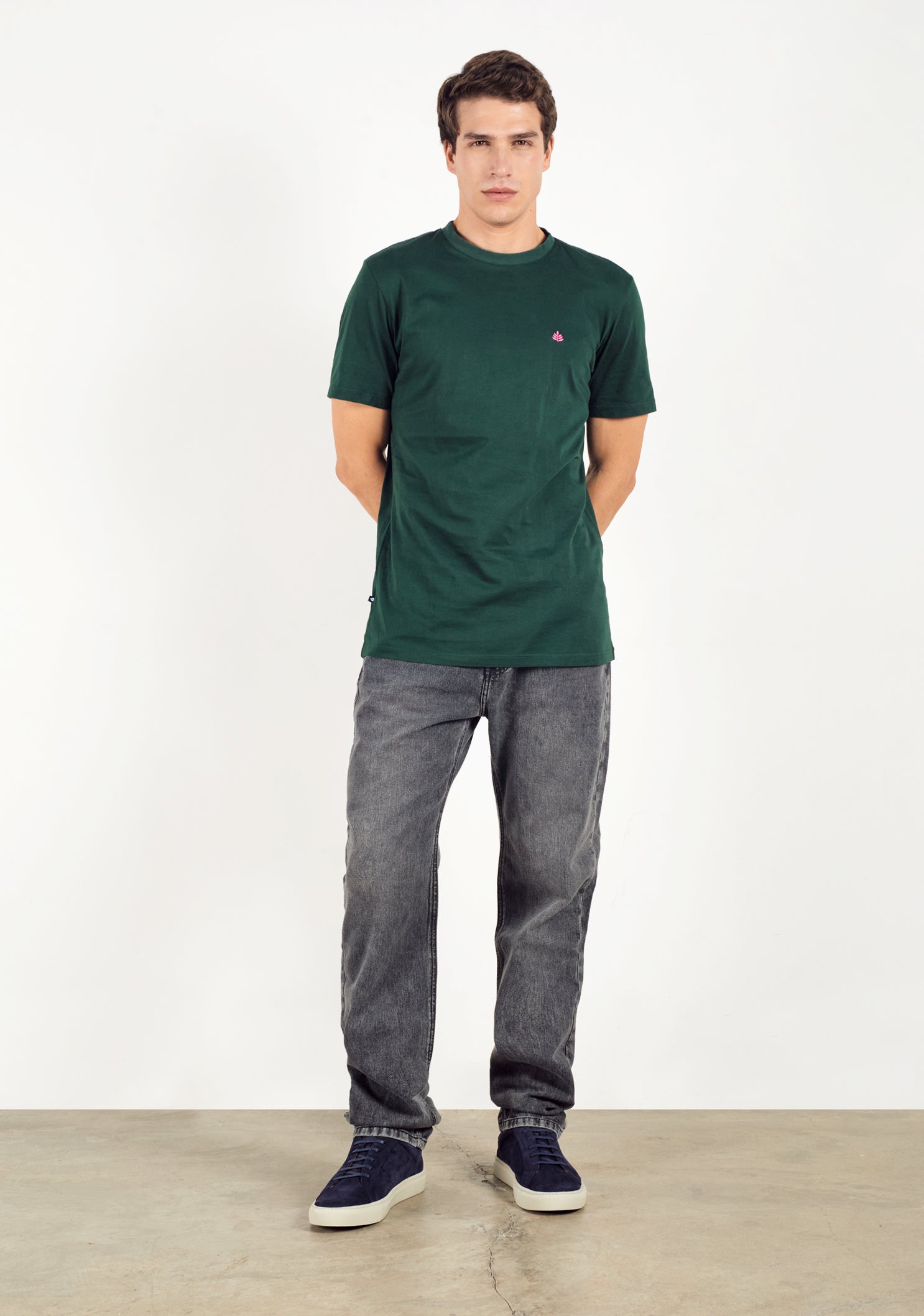 T-shirt in Dark Green L-Fuc