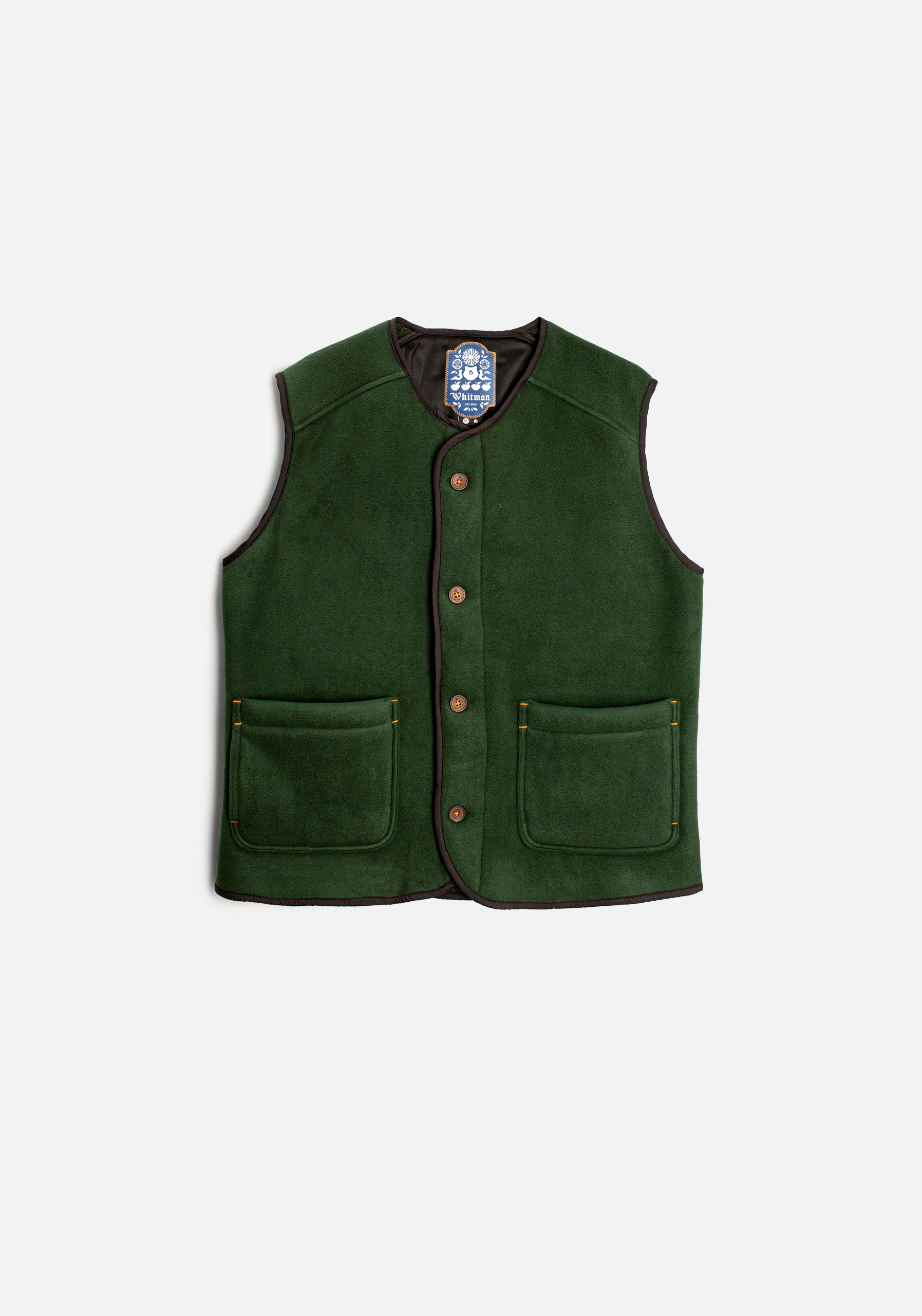 H Adam Sherpa Dark Green Vest.