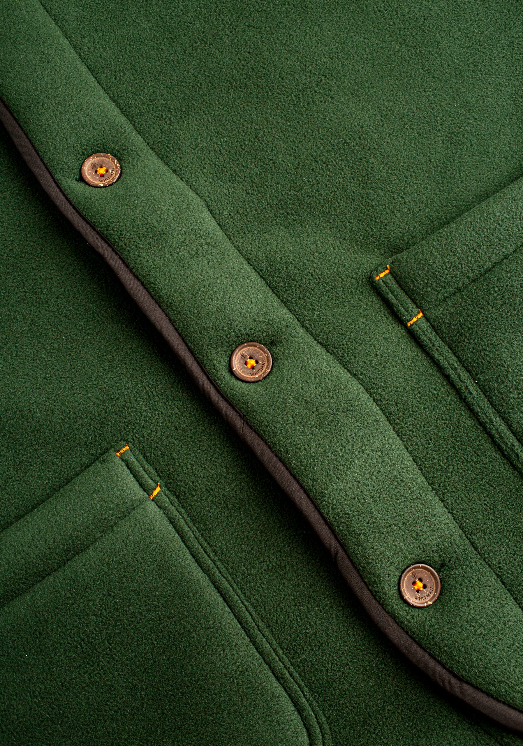 H Adam Sherpa Dark Green Vest.