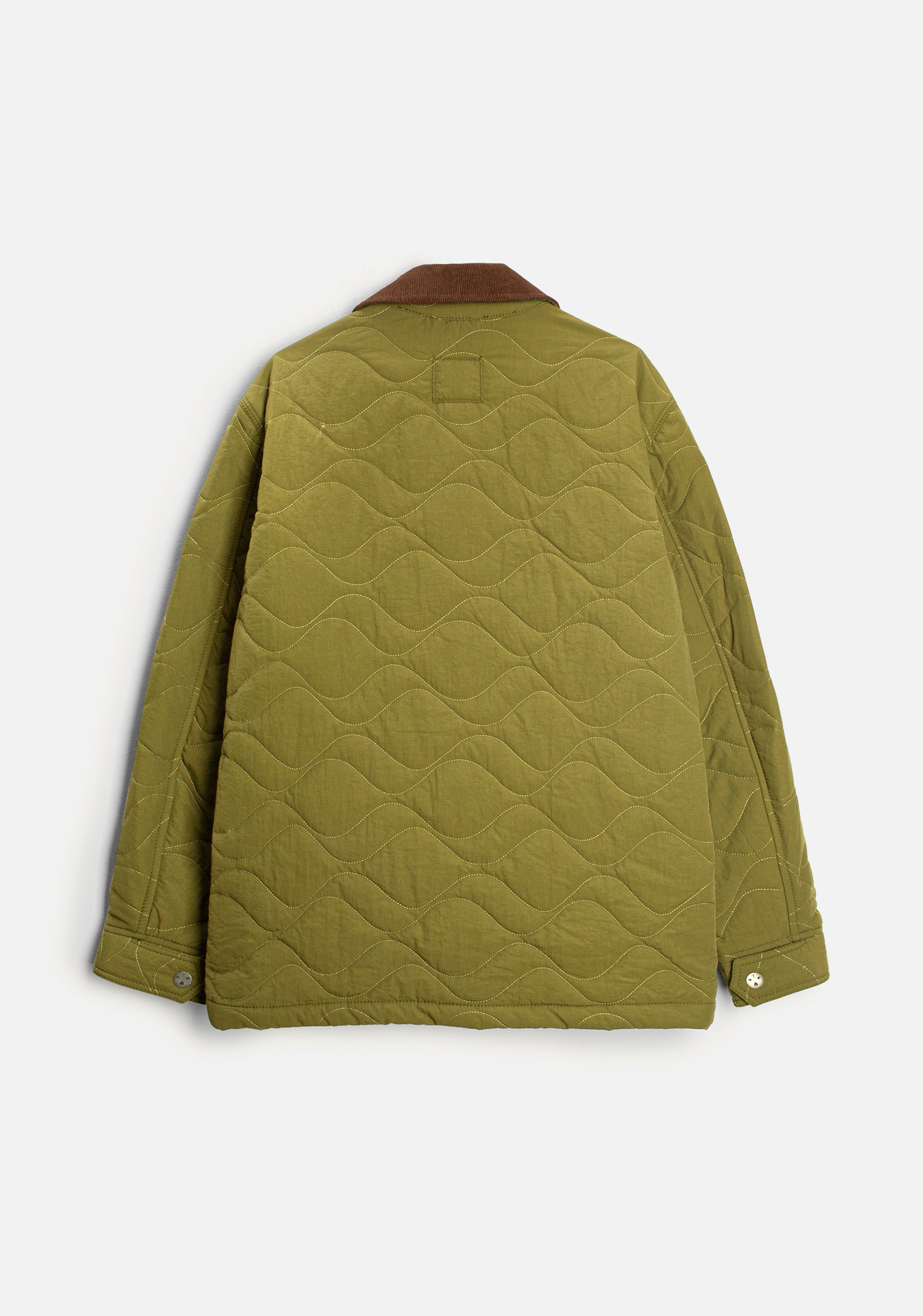 H Thomas Quilted Jacket in Olive Green
