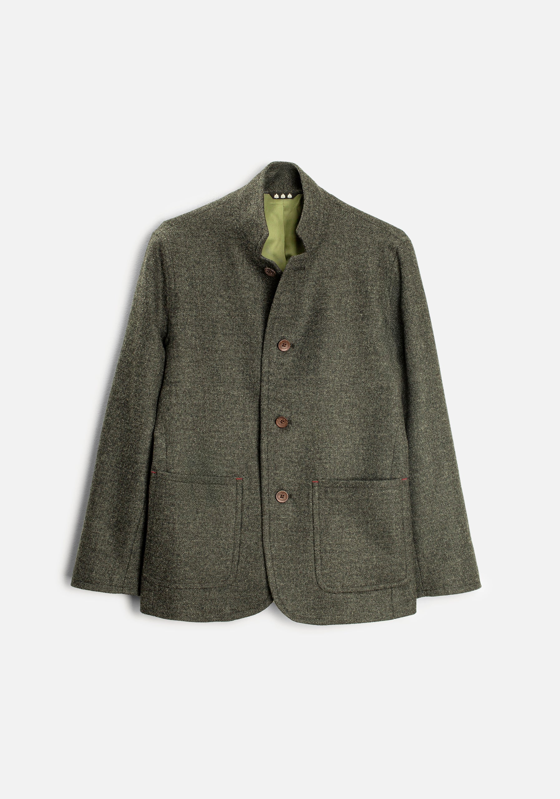 Walt Jacket Solid Color Dark Green Marble