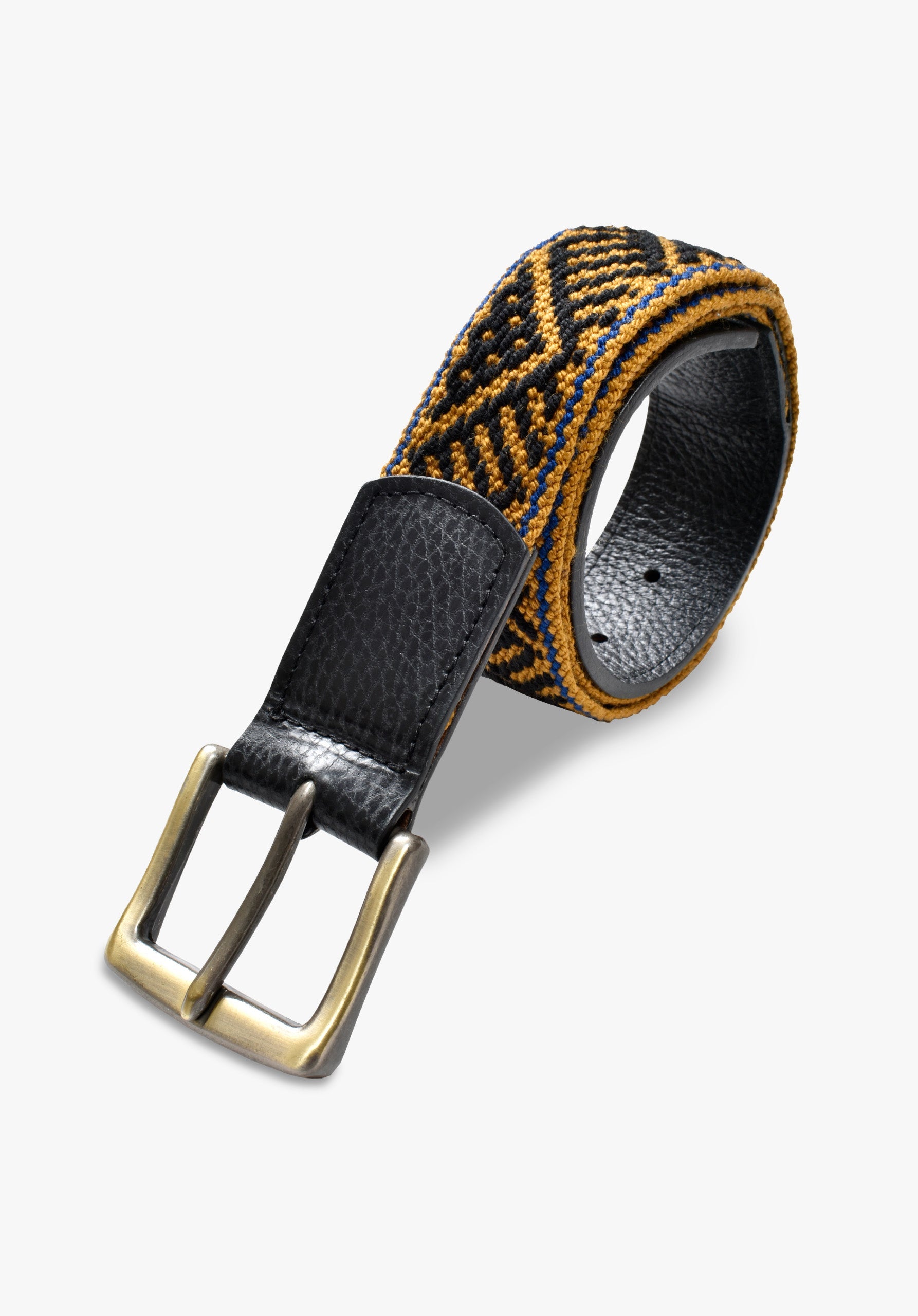 Ochre -  Black Calvino Woven Belt