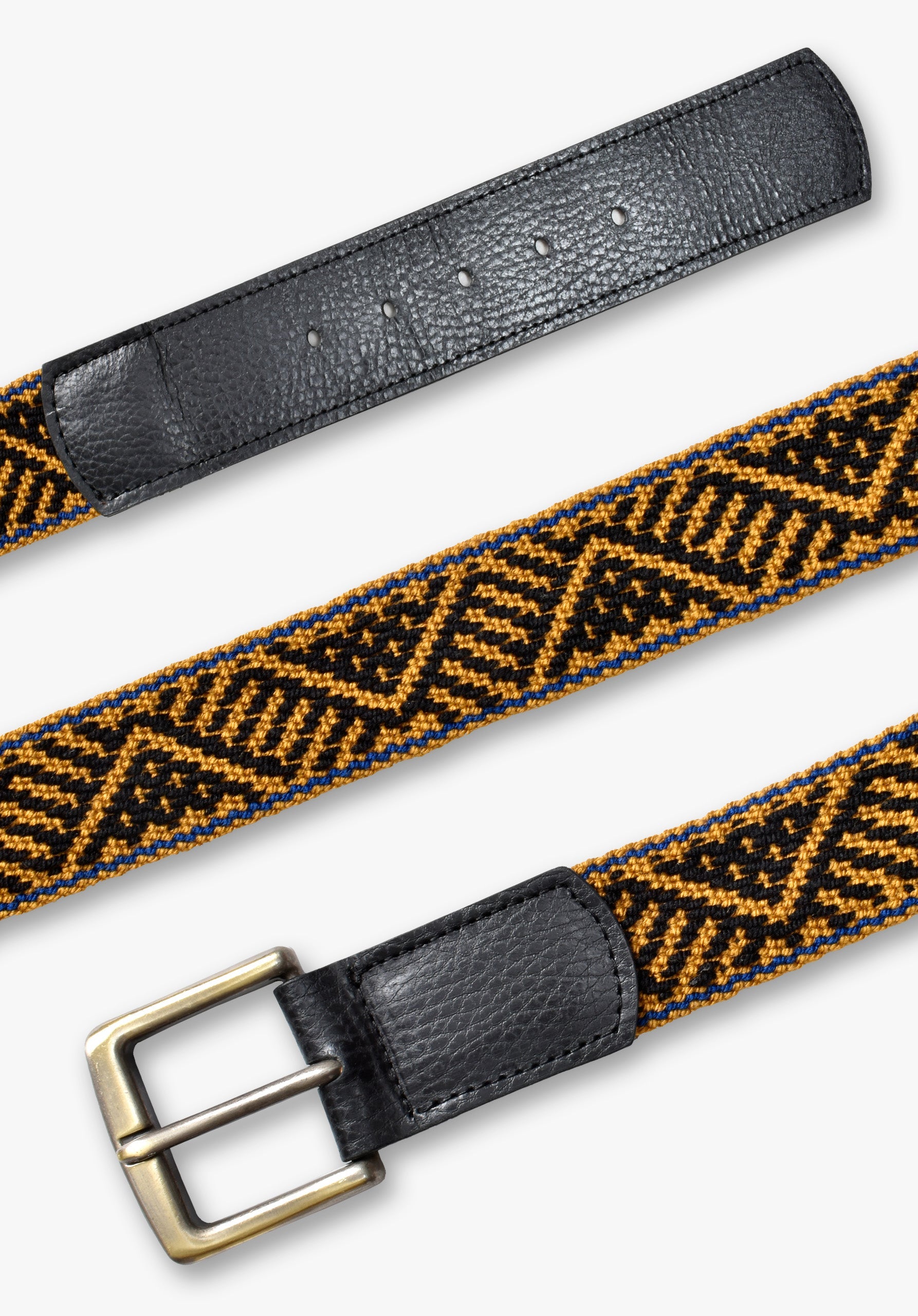 Ochre -  Black Calvino Woven Belt