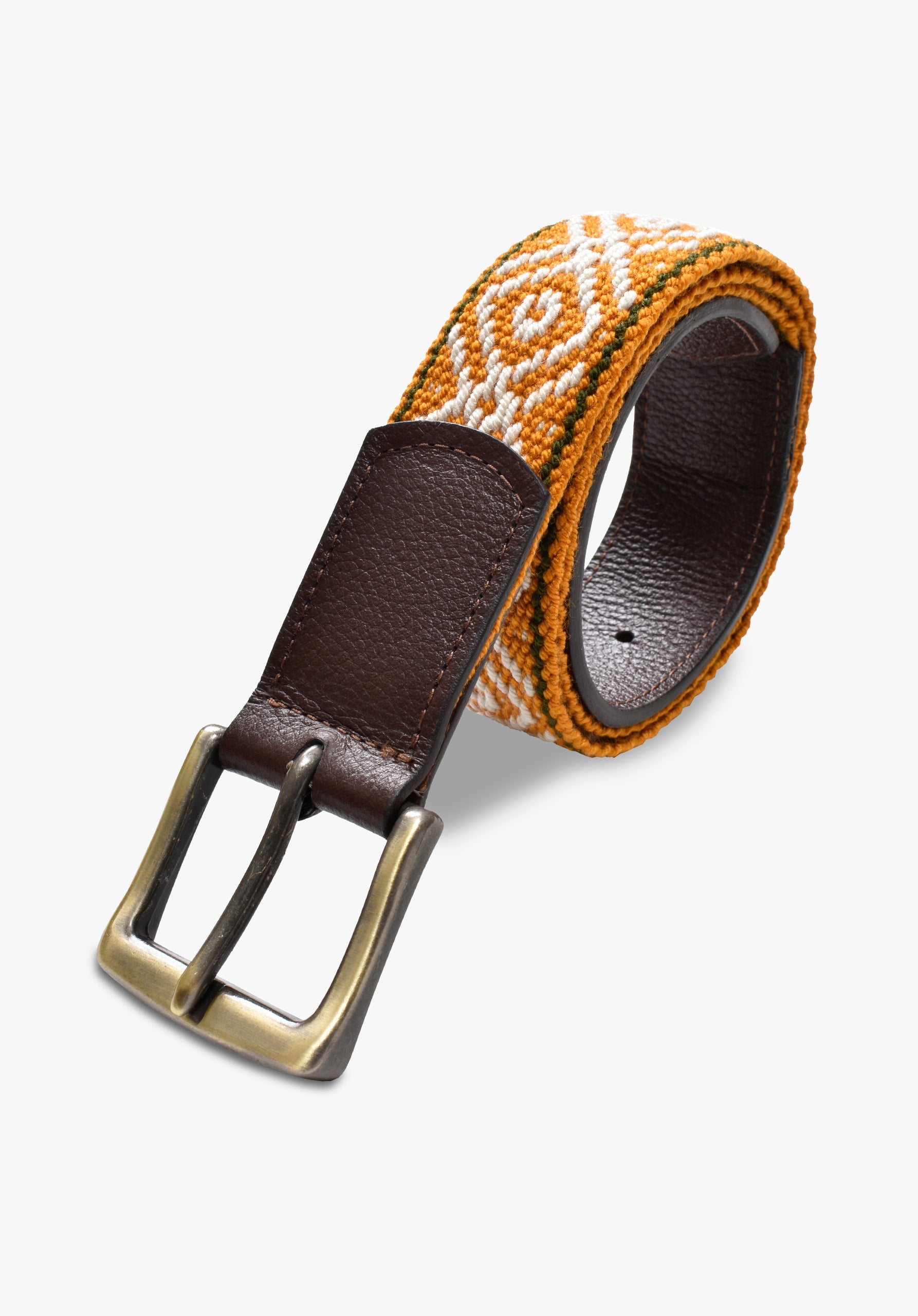 Ochre - Ivory Calvino Woven Belt