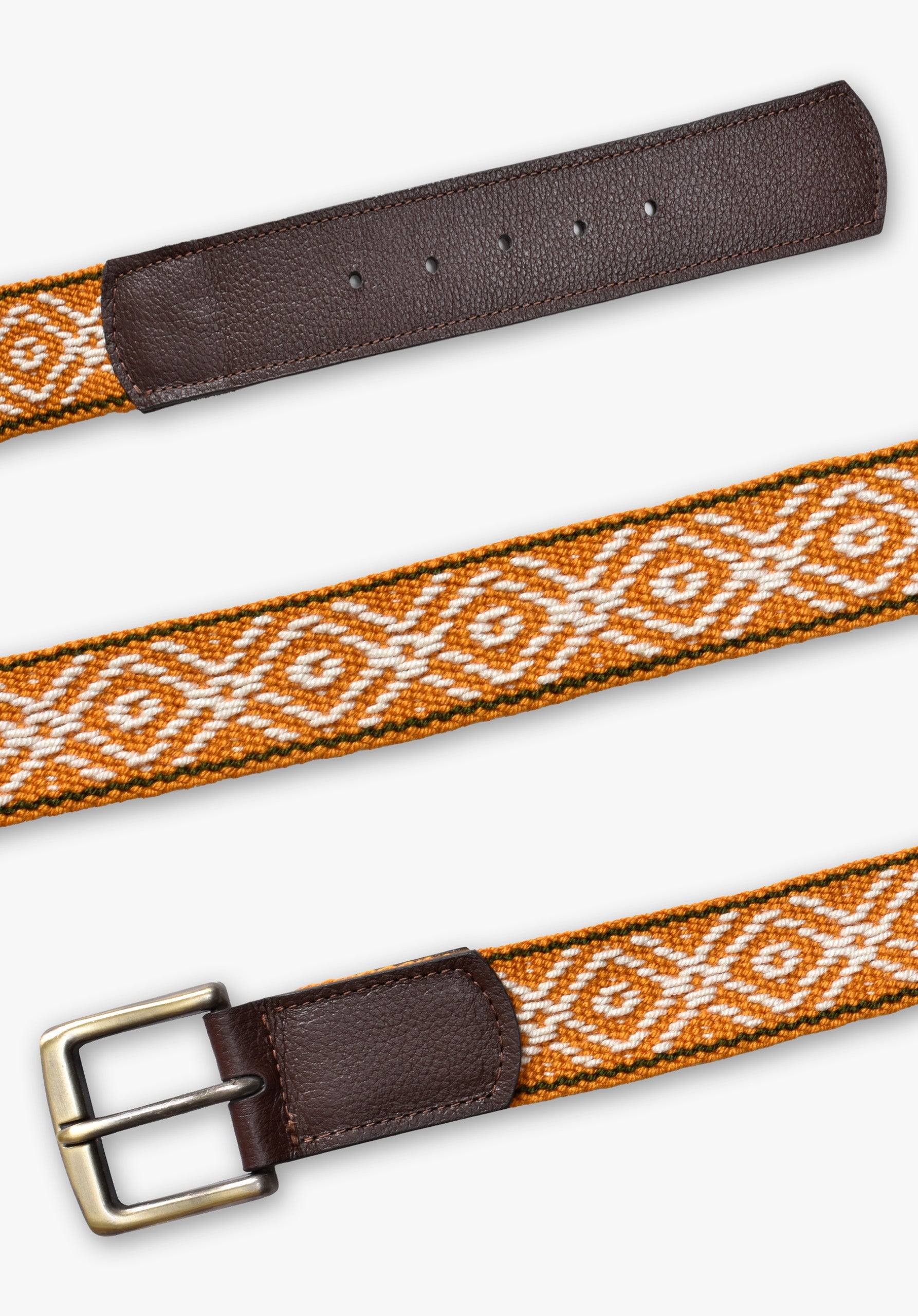 Ochre - Ivory Calvino Woven Belt