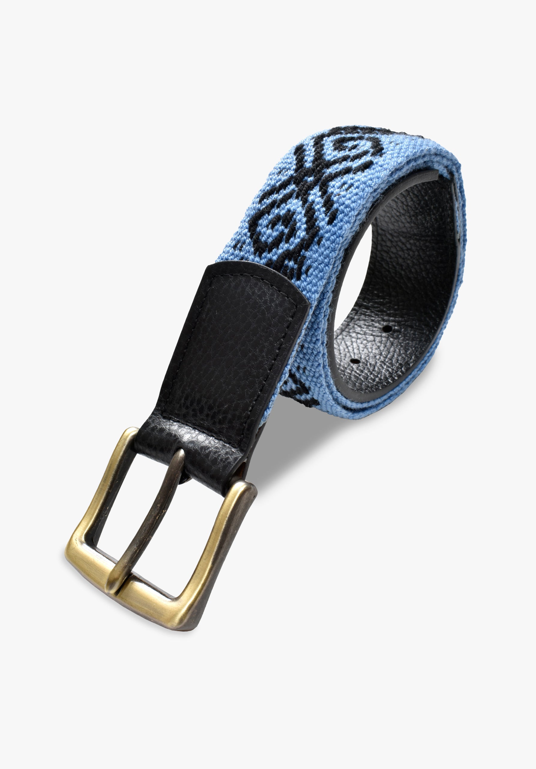 Blue - Black Calvino Woven Belt