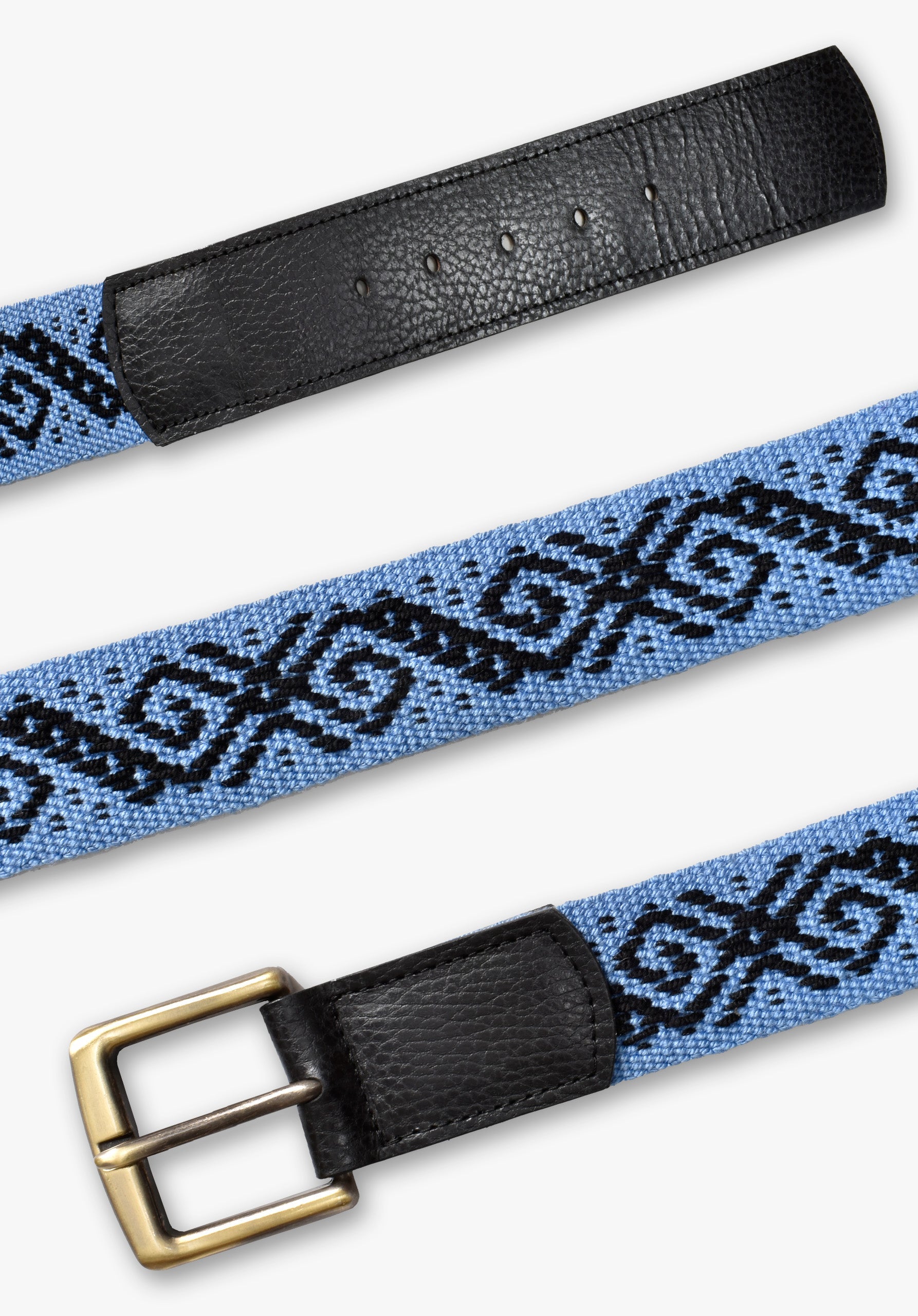 Blue - Black Calvino Woven Belt