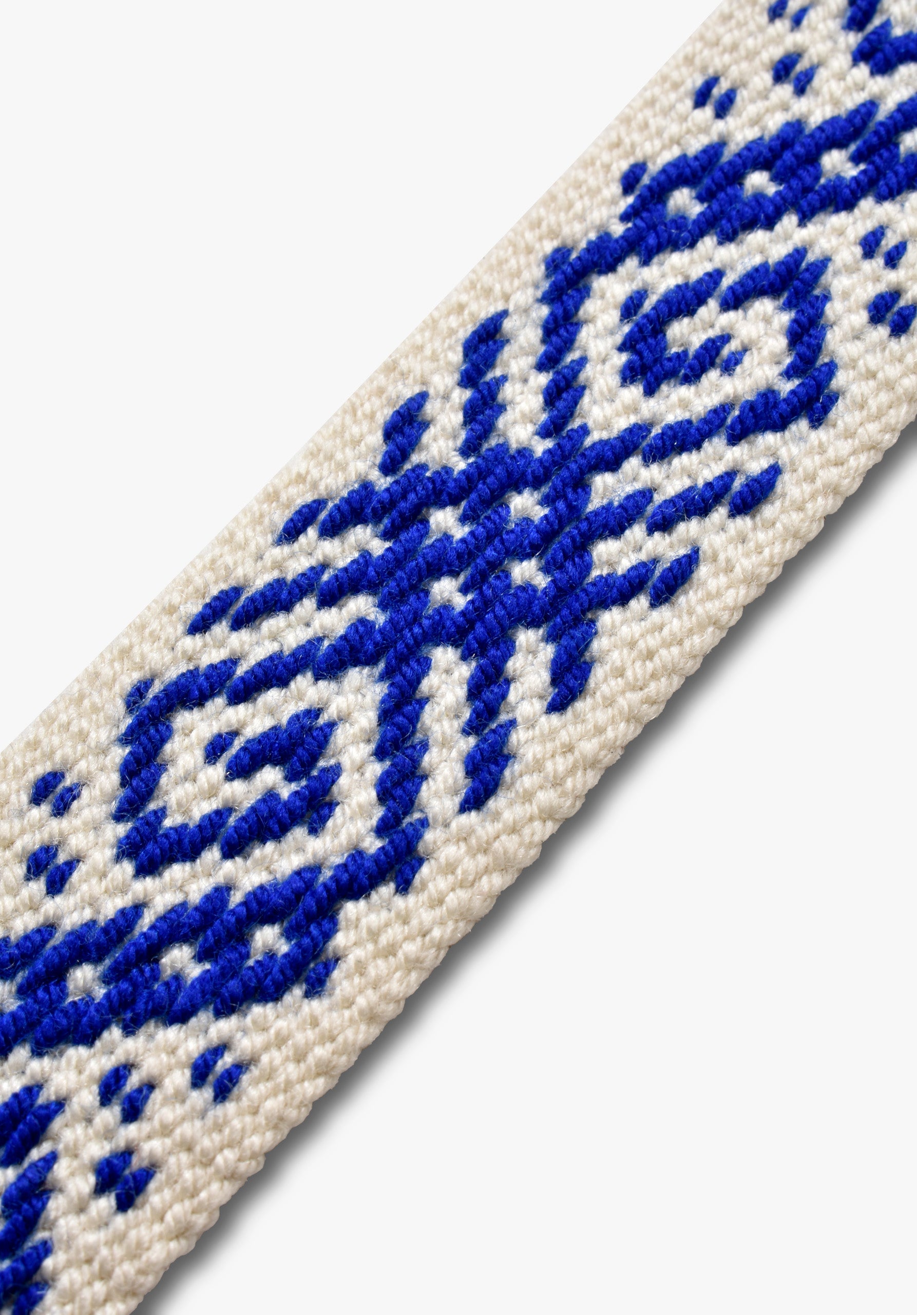 Beige -  Blue Calvino Woven Belt