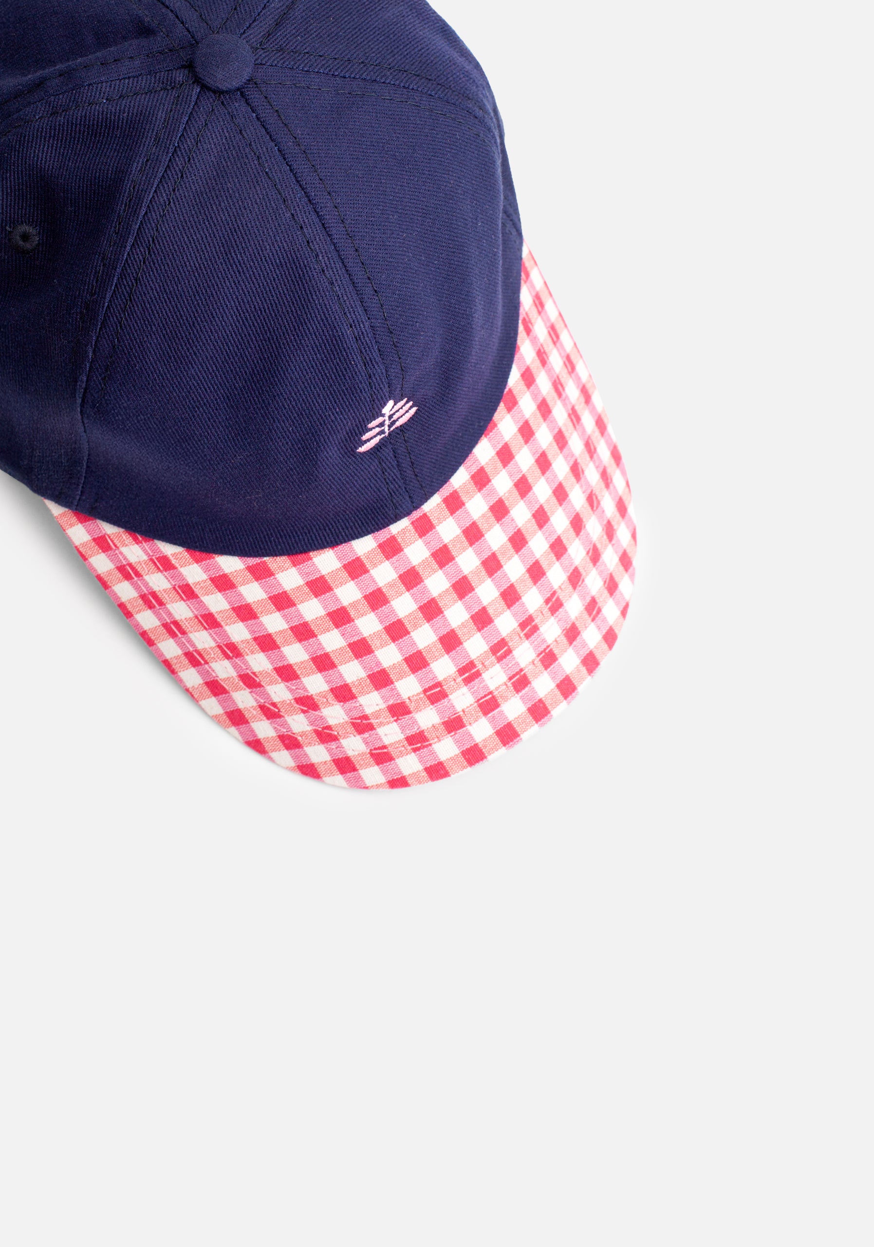 Atenas Cap Navy Blue-Pink Checked