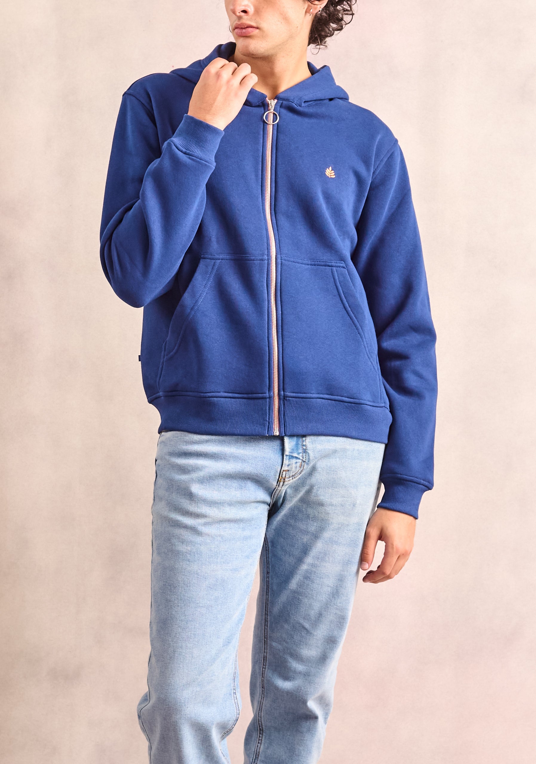 Zipper Blue Hoodie