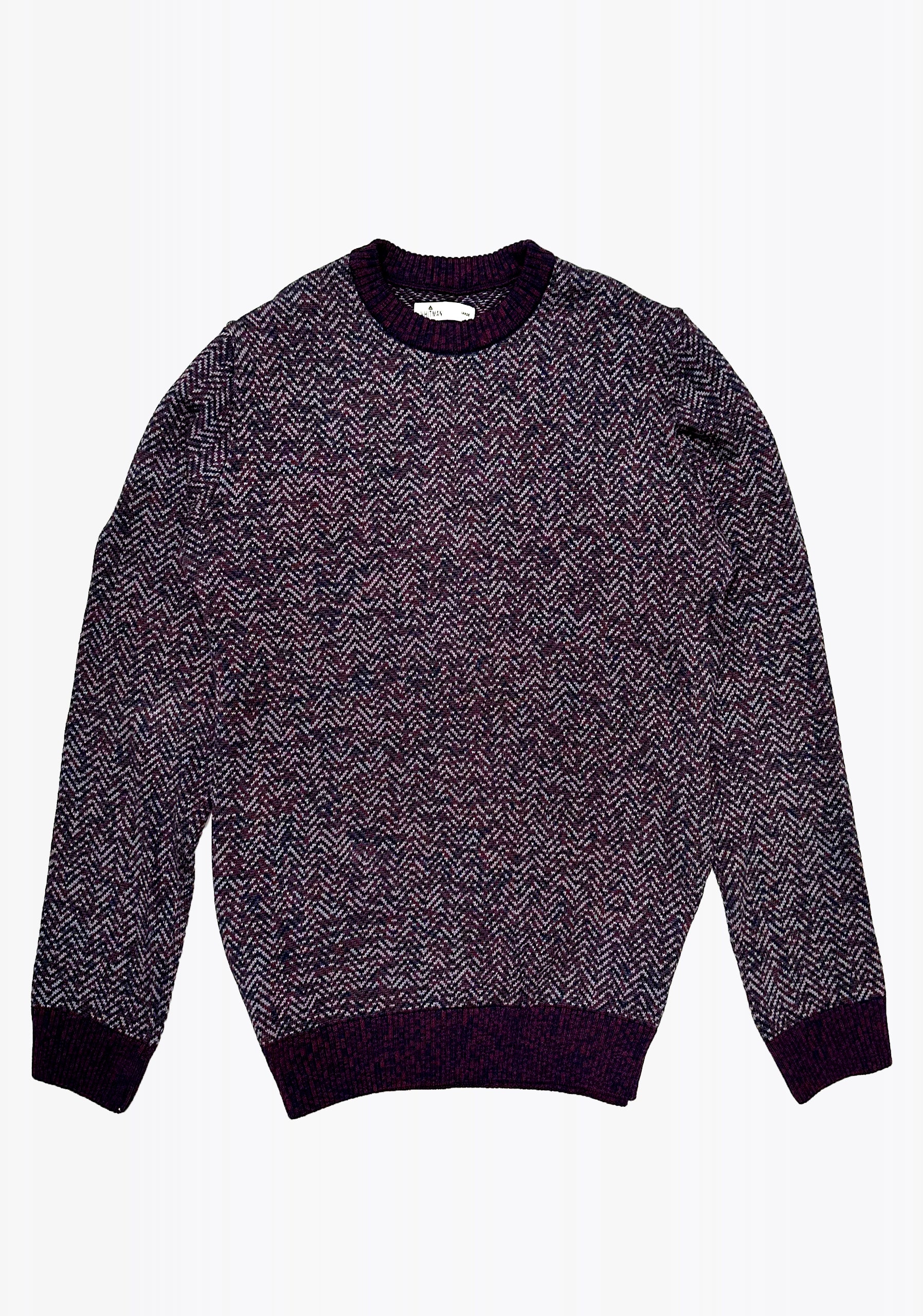 Red Wine Jacquard Sweater MZ
