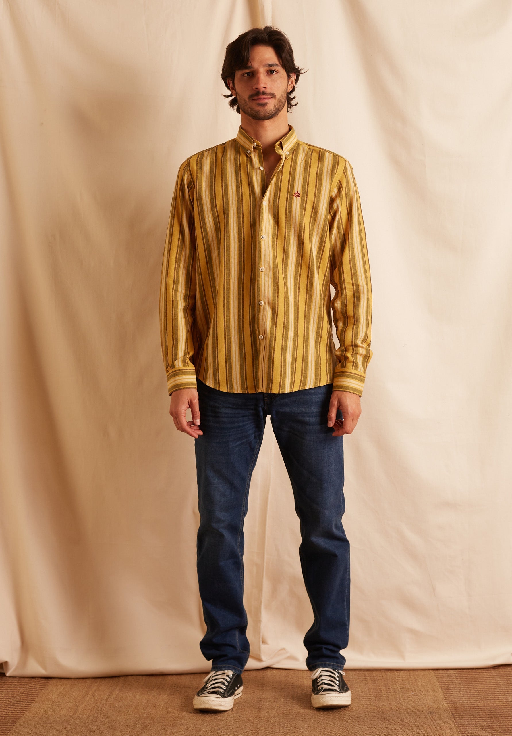 Linen Shirt Lines Yellow BCI