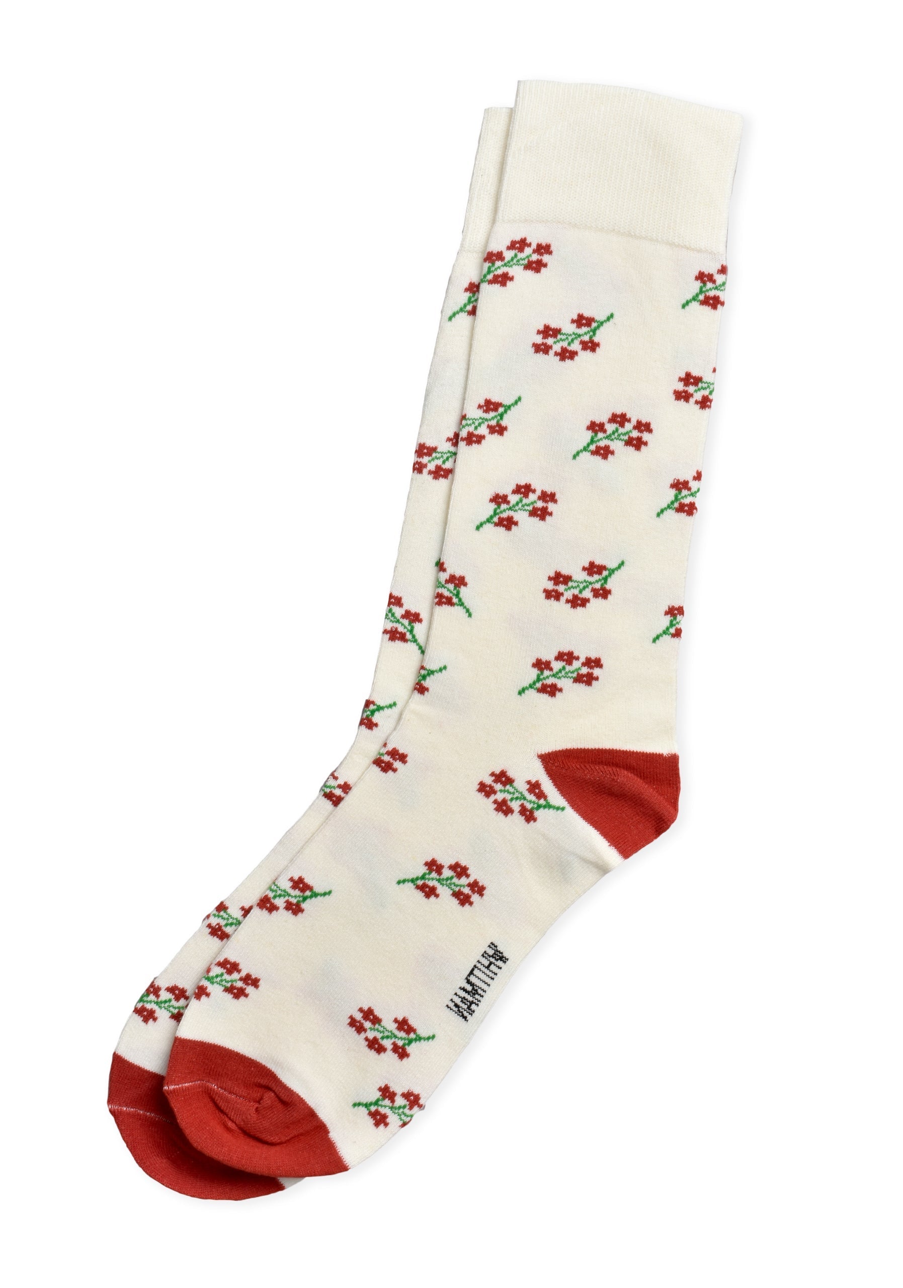 Stockings Flowers Dots Ivory Man