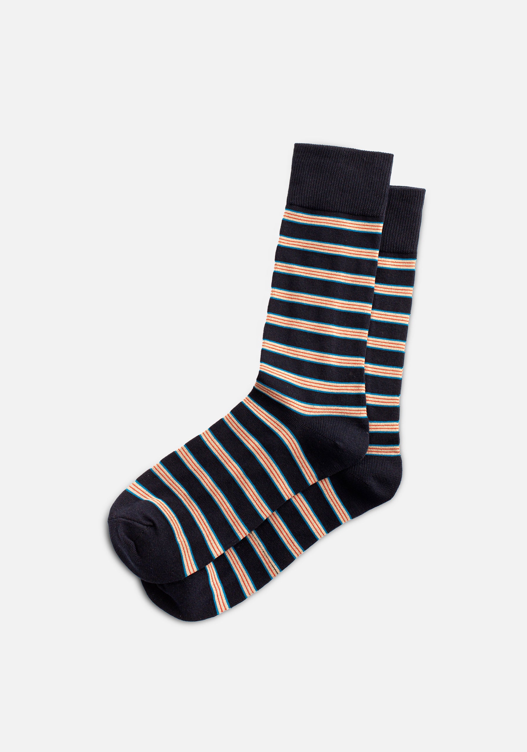 Formal Striped Socks, Dark Blue