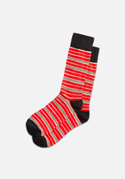 Fd. Black-Red Formal Striped Socks