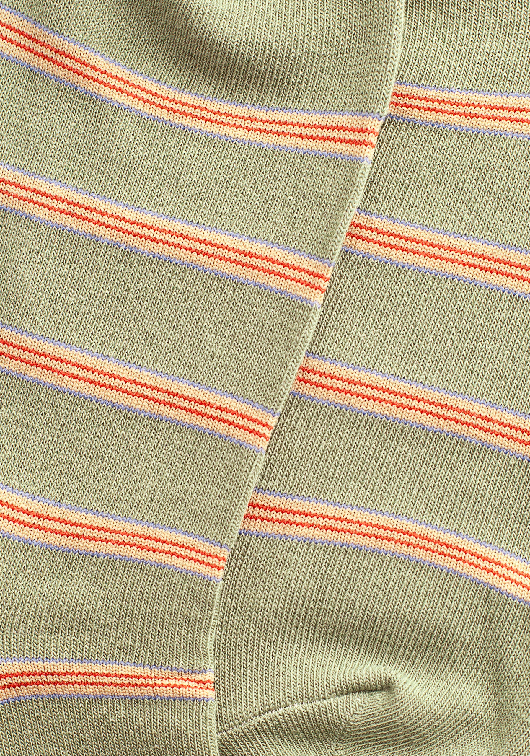 M Formal Striped Socks, Medium Green - Beige