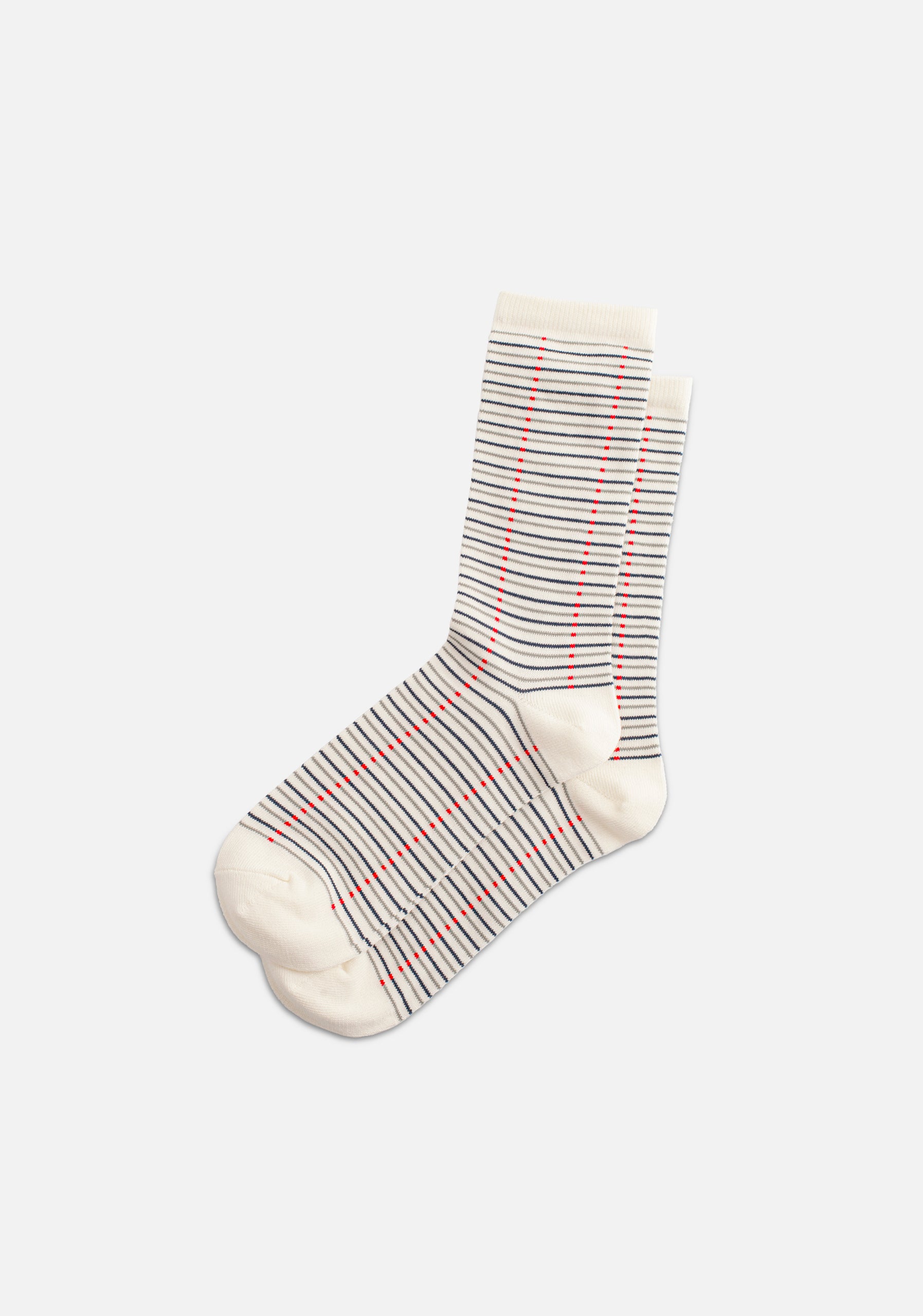 M Formal Striped Socks, Ivory and Blue