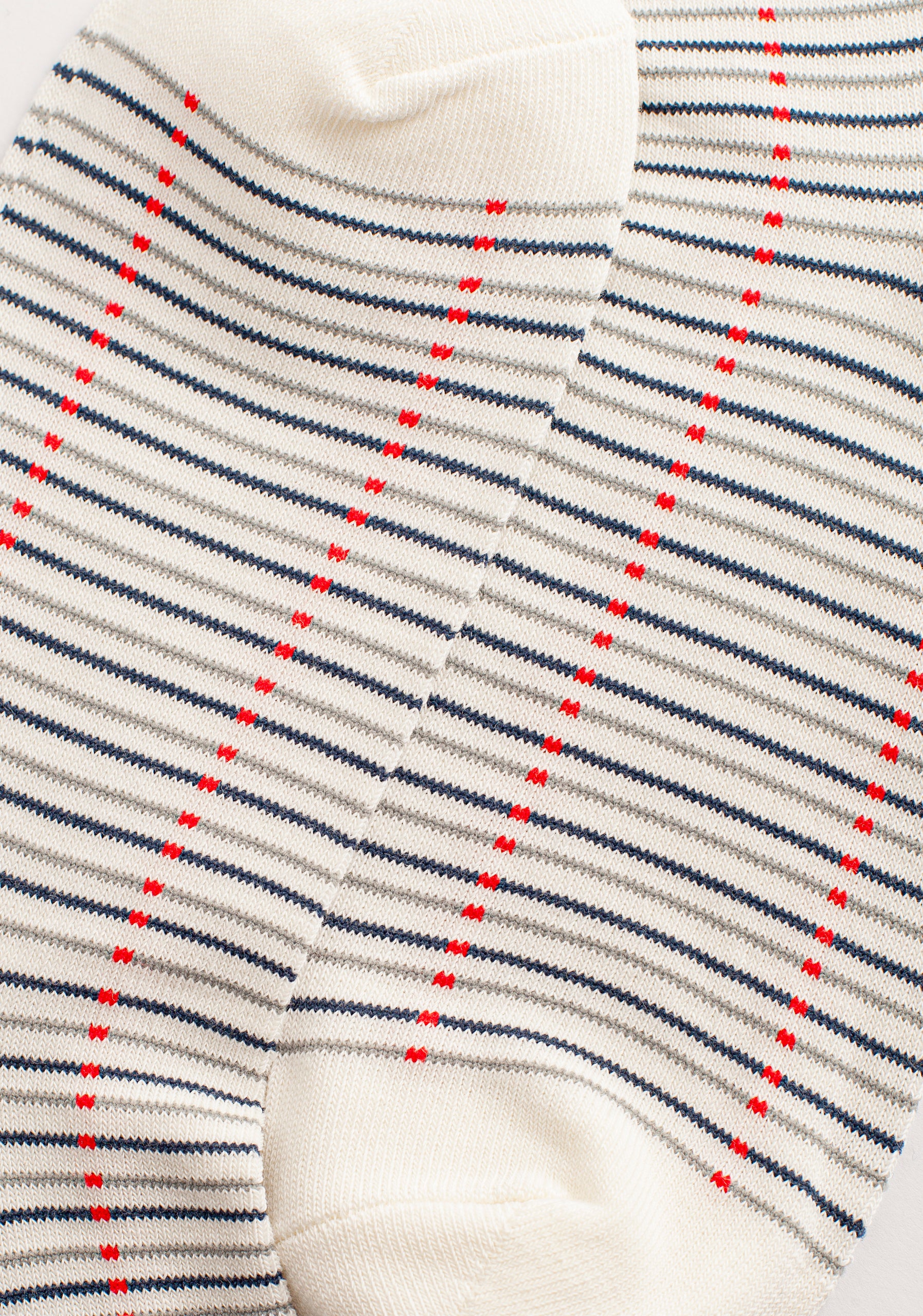 M Formal Striped Socks, Ivory and Blue