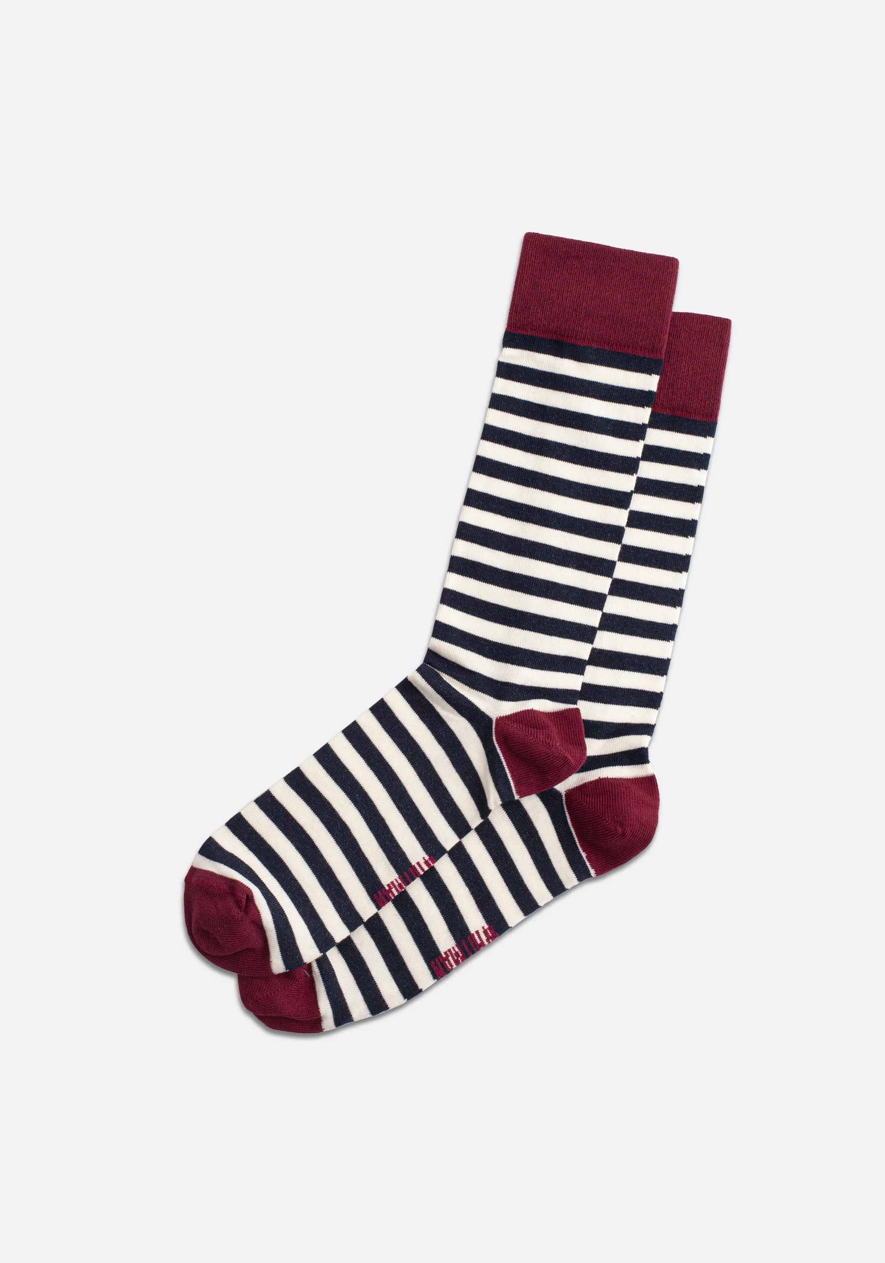 Blue Osc - Beige P-T Red Wine Striped Stockings