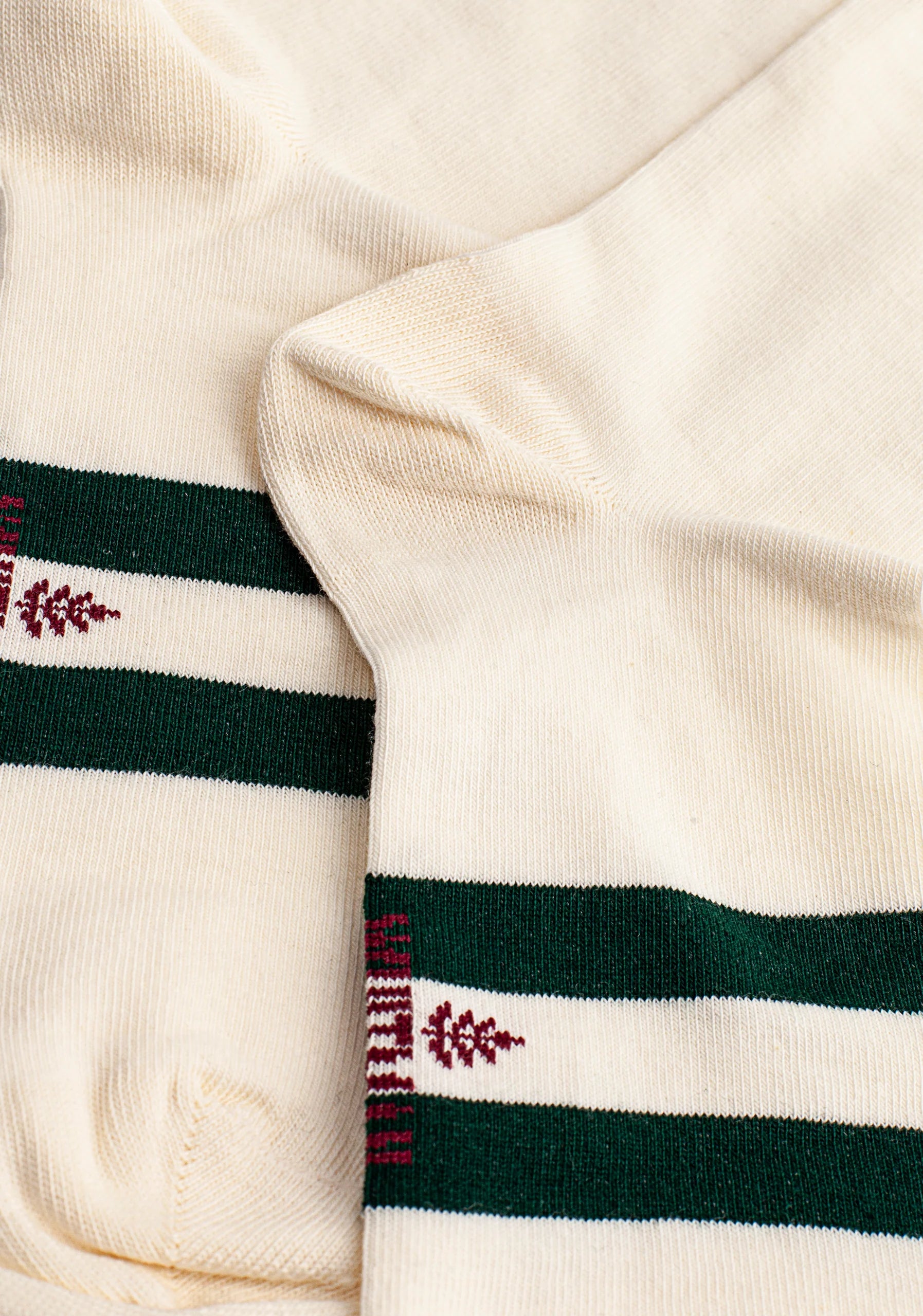 Ivory - Green Striped Stockings