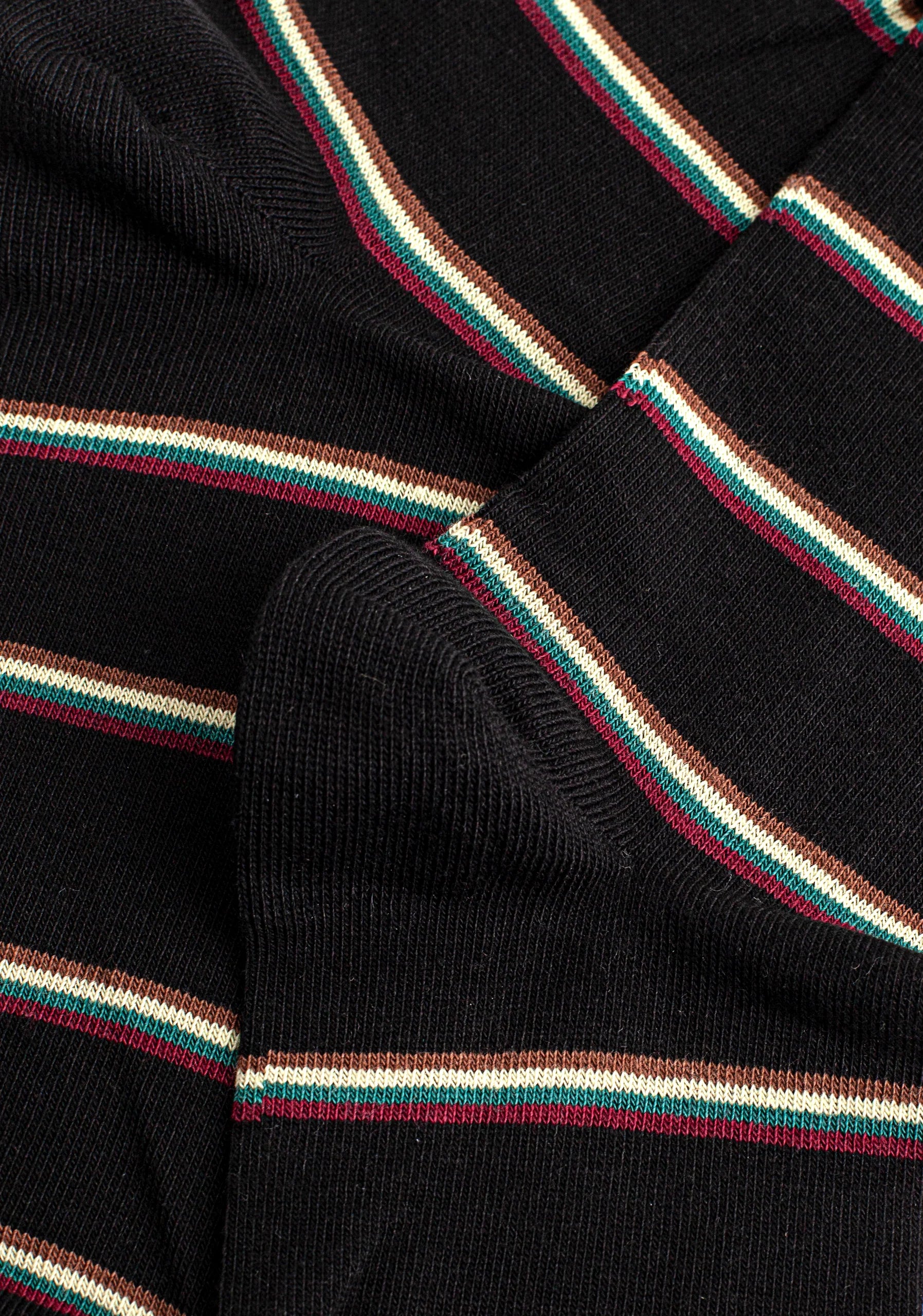 Black - Multicolor Striped Stockings