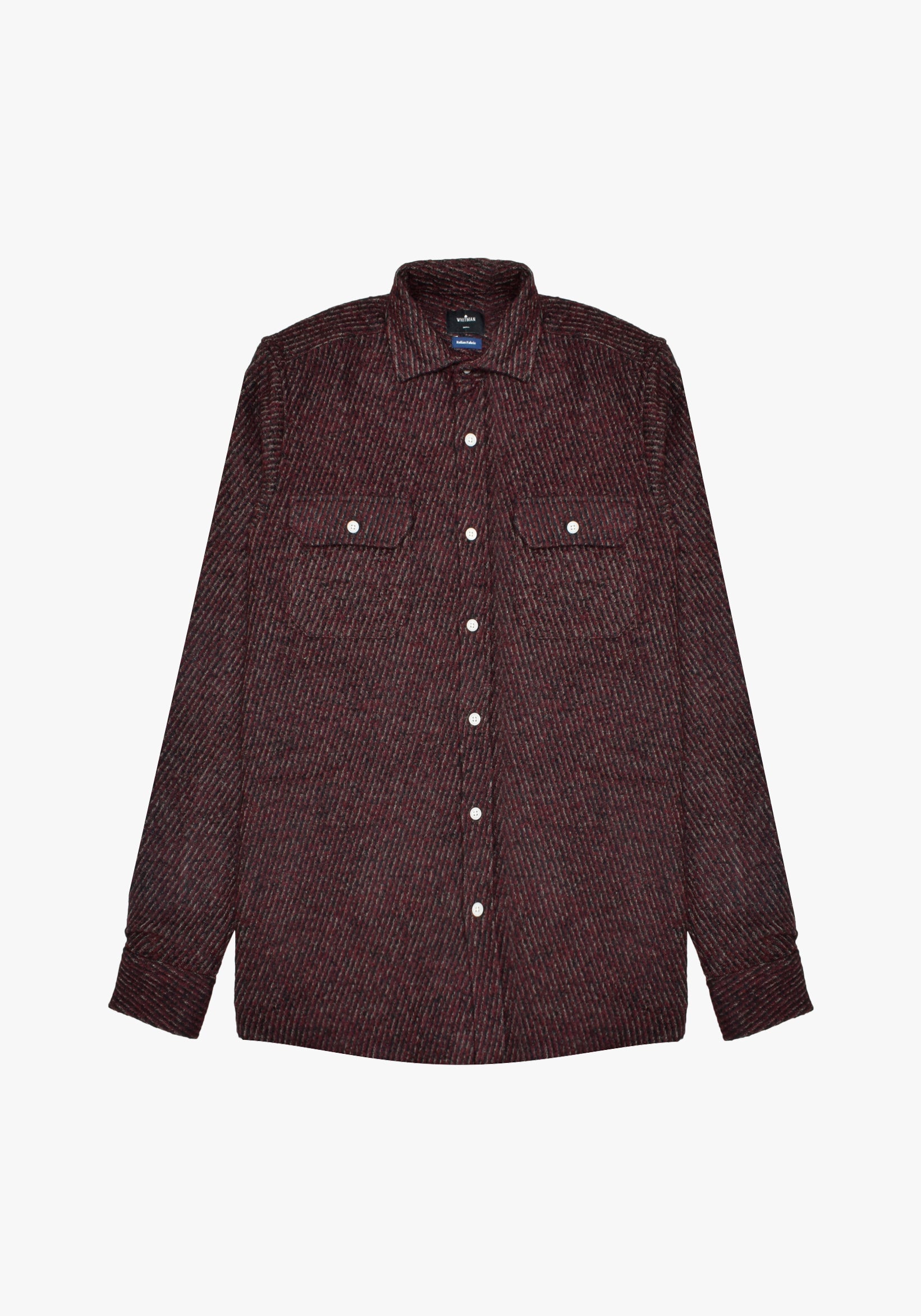 Over Shirt Wine Wool  Lines