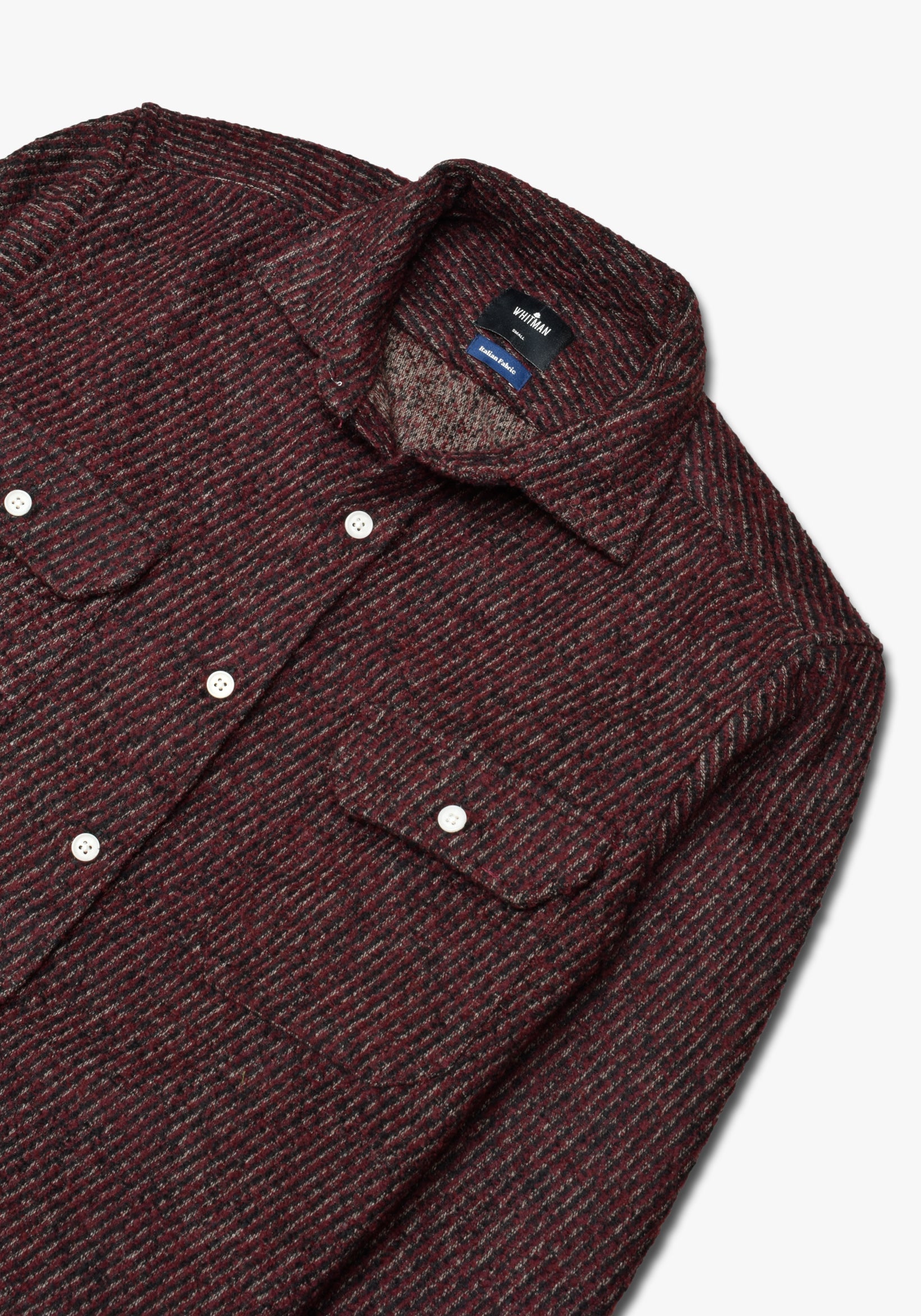 Over Shirt Wine Wool  Lines