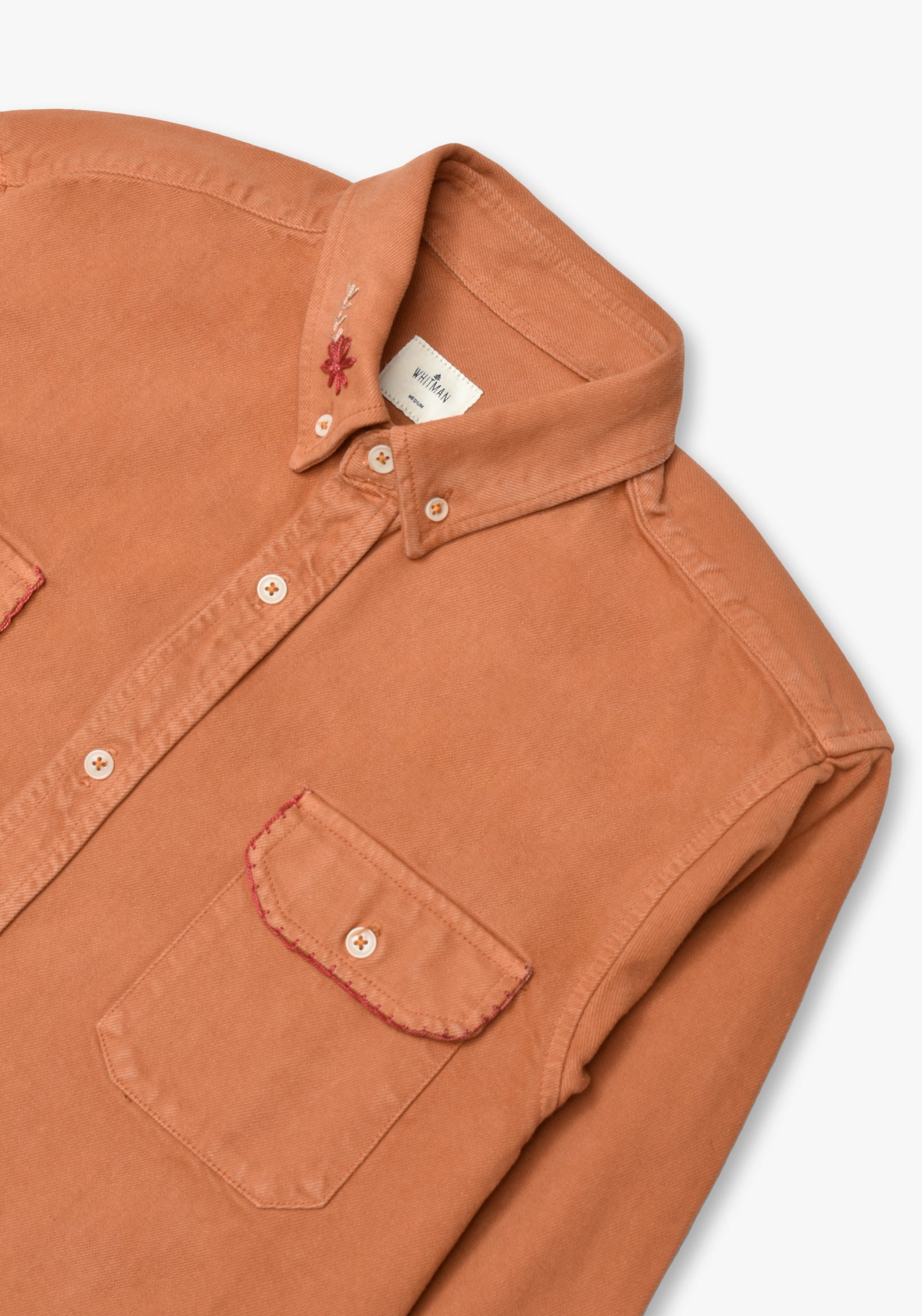 Overshirt Indigo Bordada Terracota