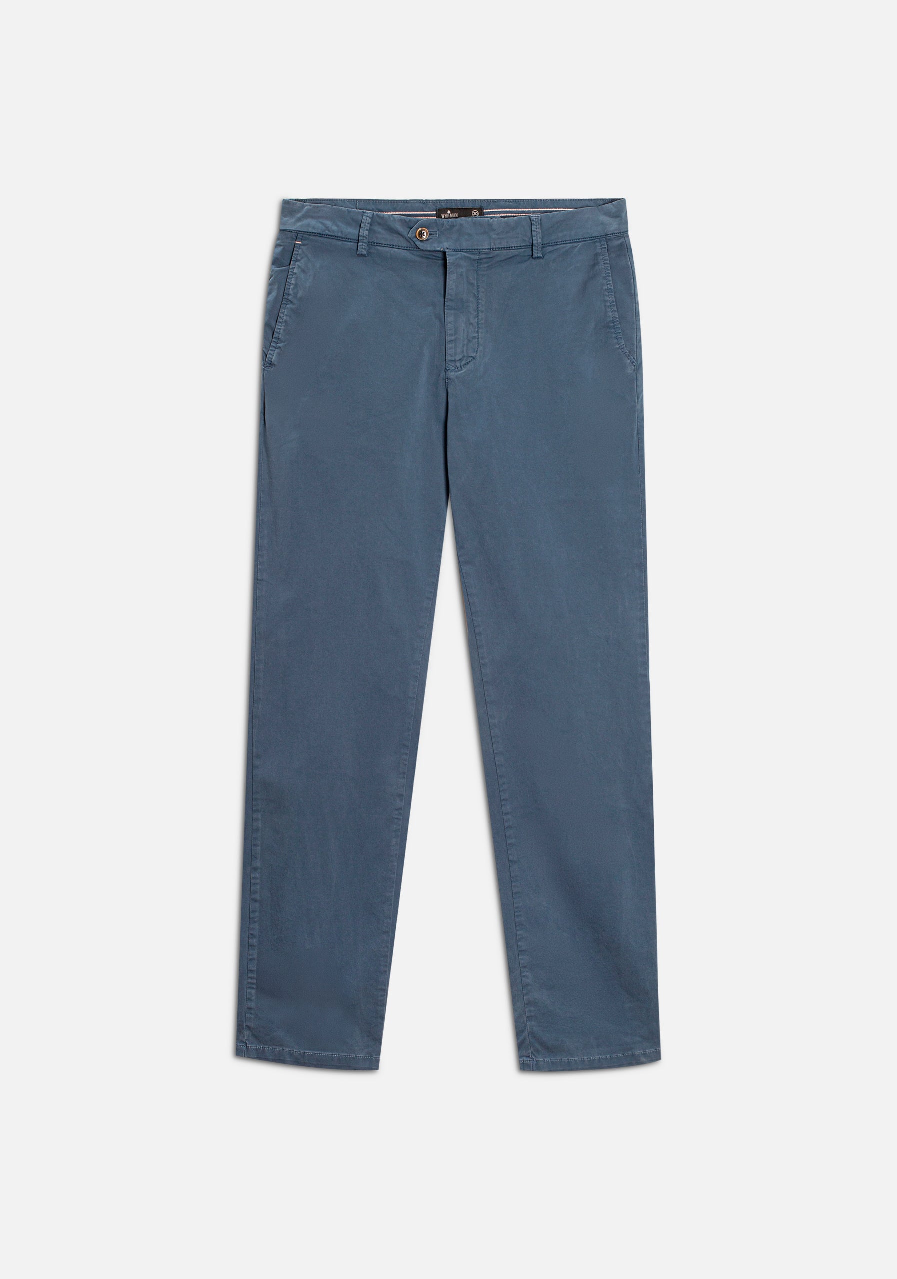 Petrol Blue Solid Color Chino Pants