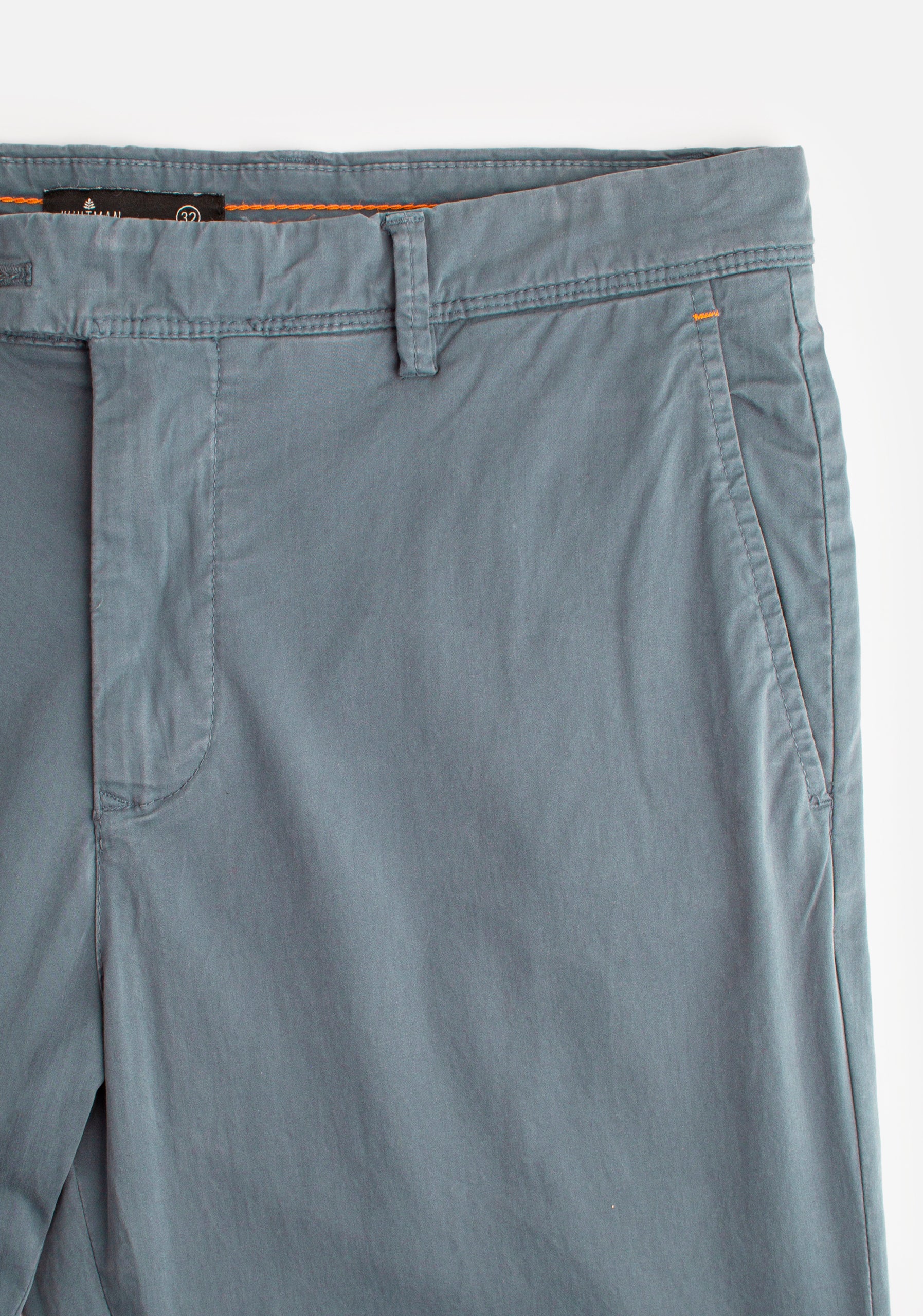 Petrol Blue Solid Color Chino Pants