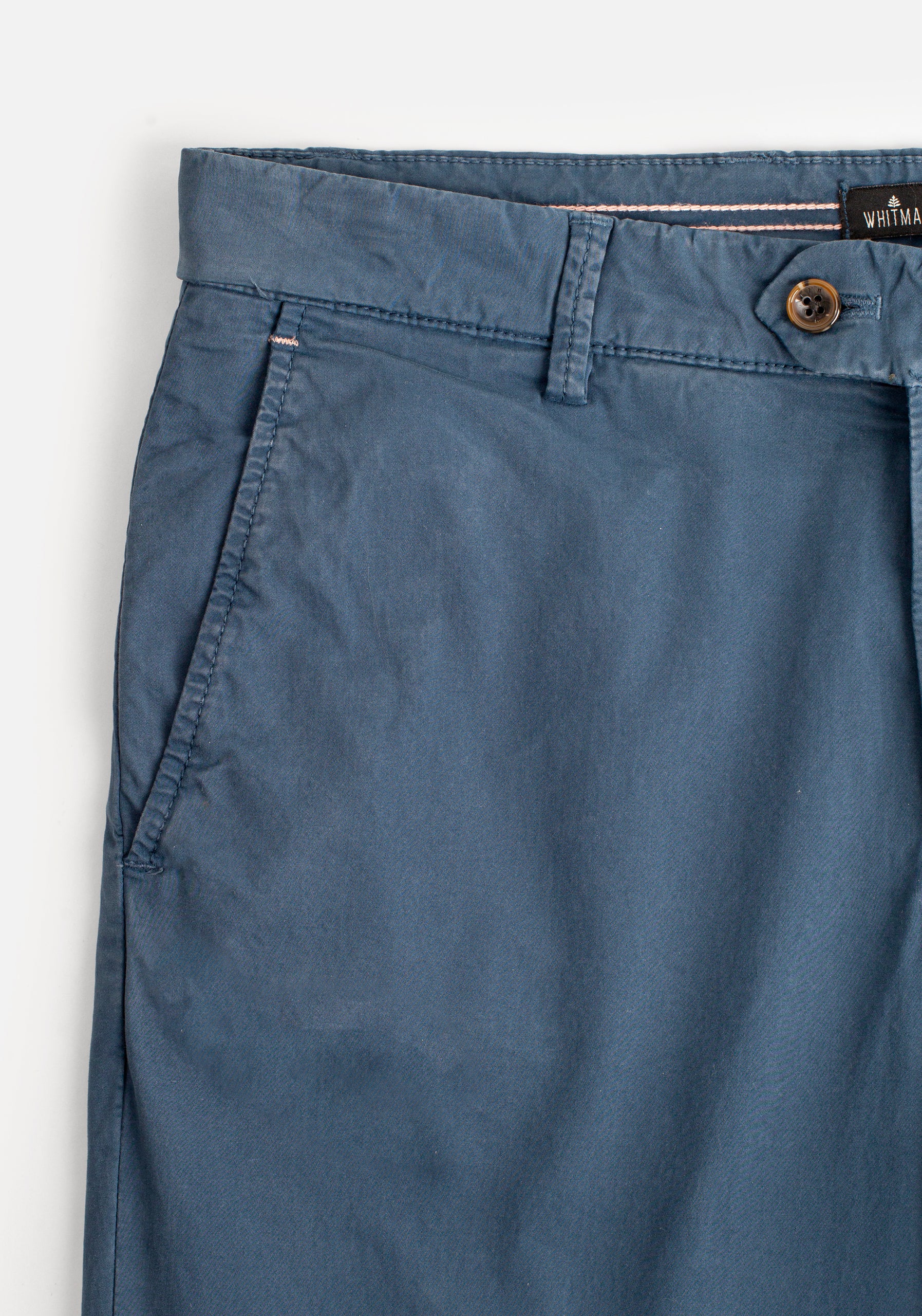 Petrol Blue Solid Color Chino Pants
