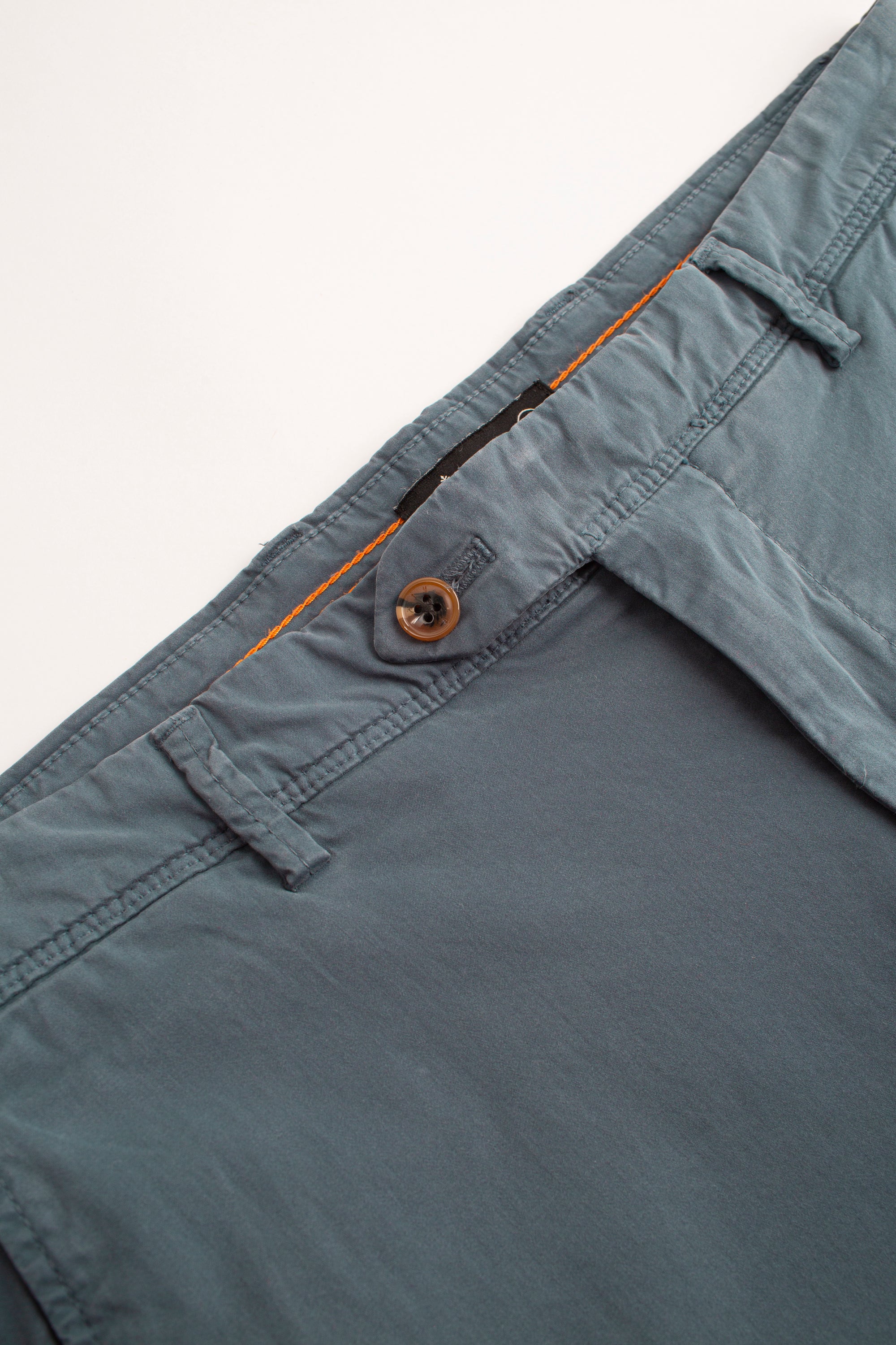 Petrol Blue Solid Color Chino Pants