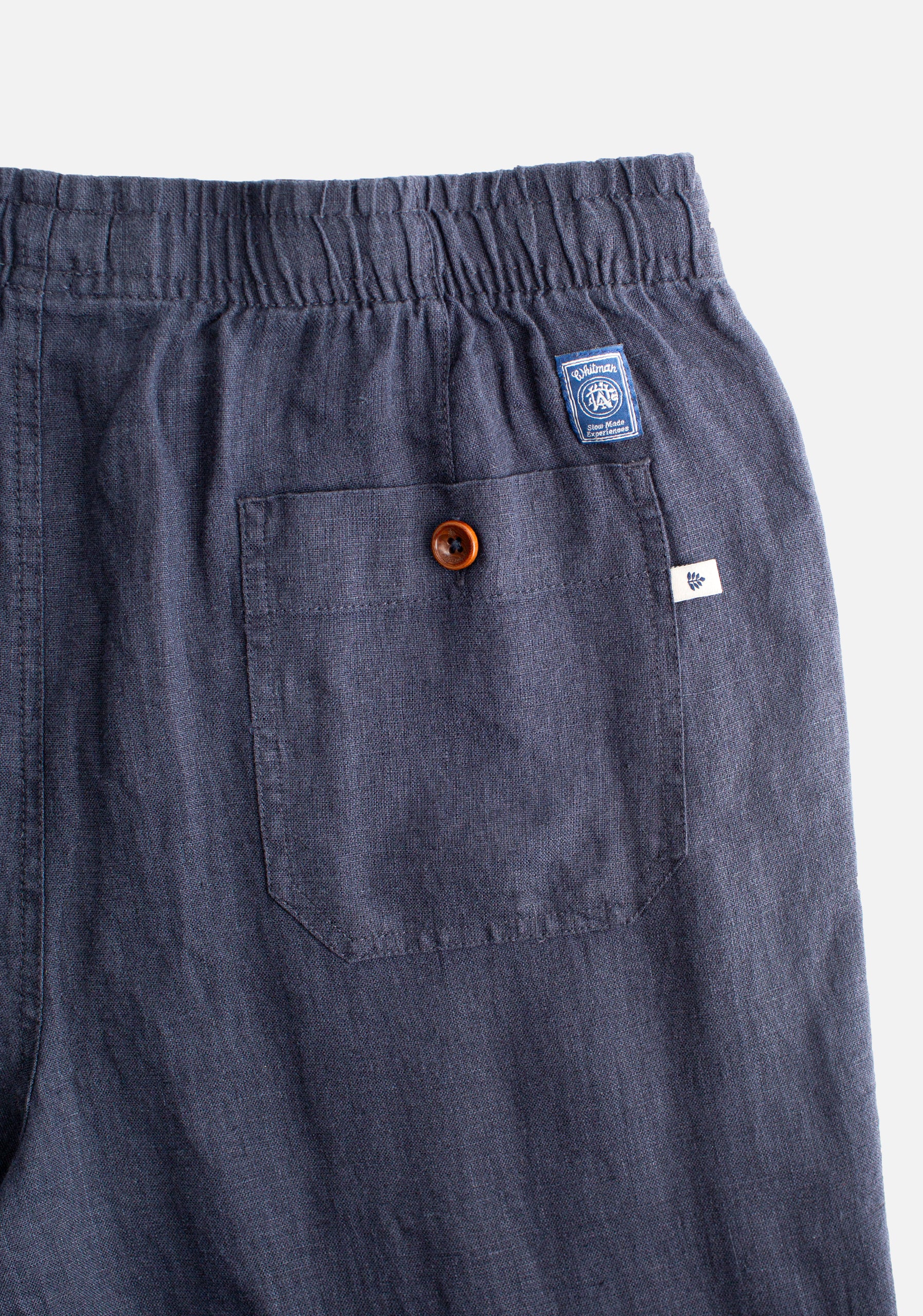 H Hopkins Jogger Pants Linen Blue Dark.