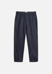 H Hopkins Navy Blue Linen Jogger Pants