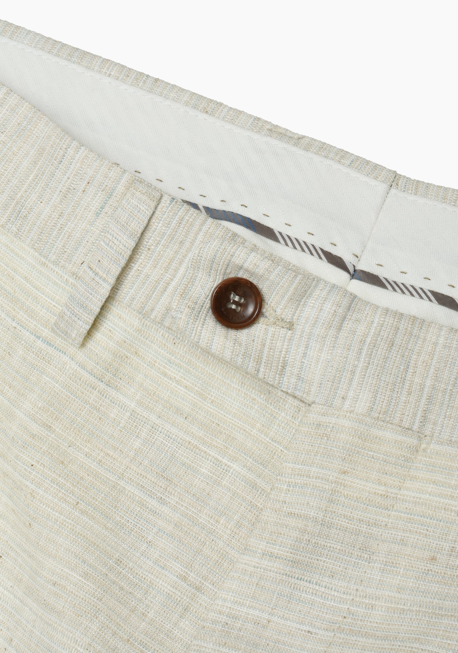 Perugia Linen Ivory Stripes Trousers