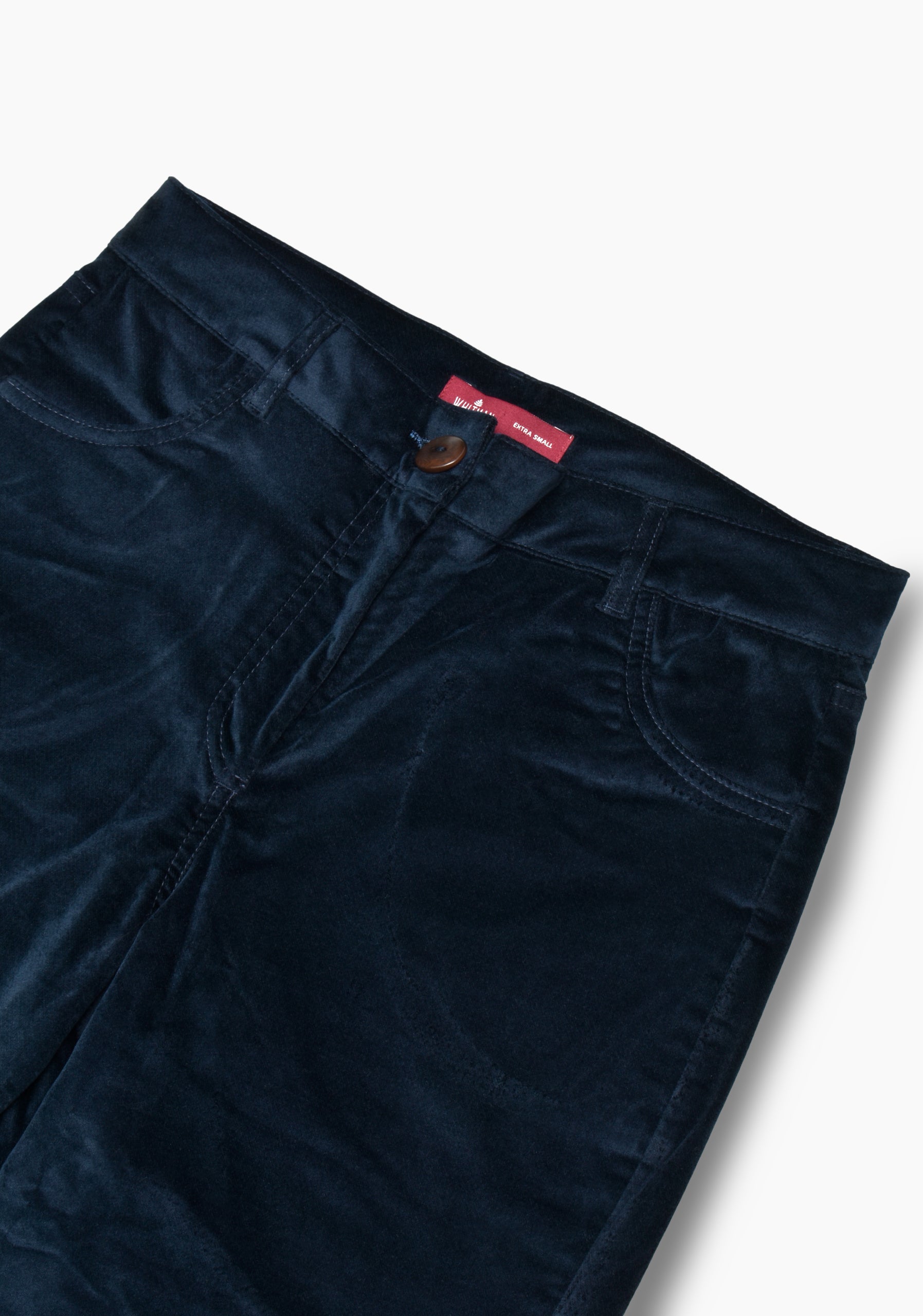 Lourdes Smooth Corduroy Dark Blue Trousers