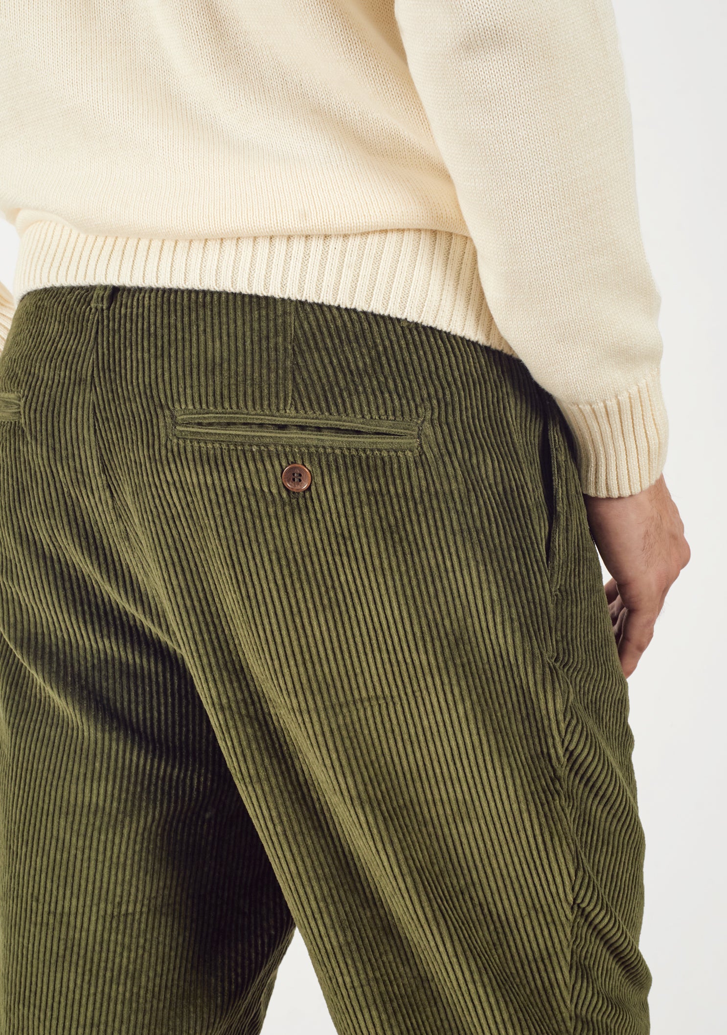 Hudson Corduroy Medium Green Trousers