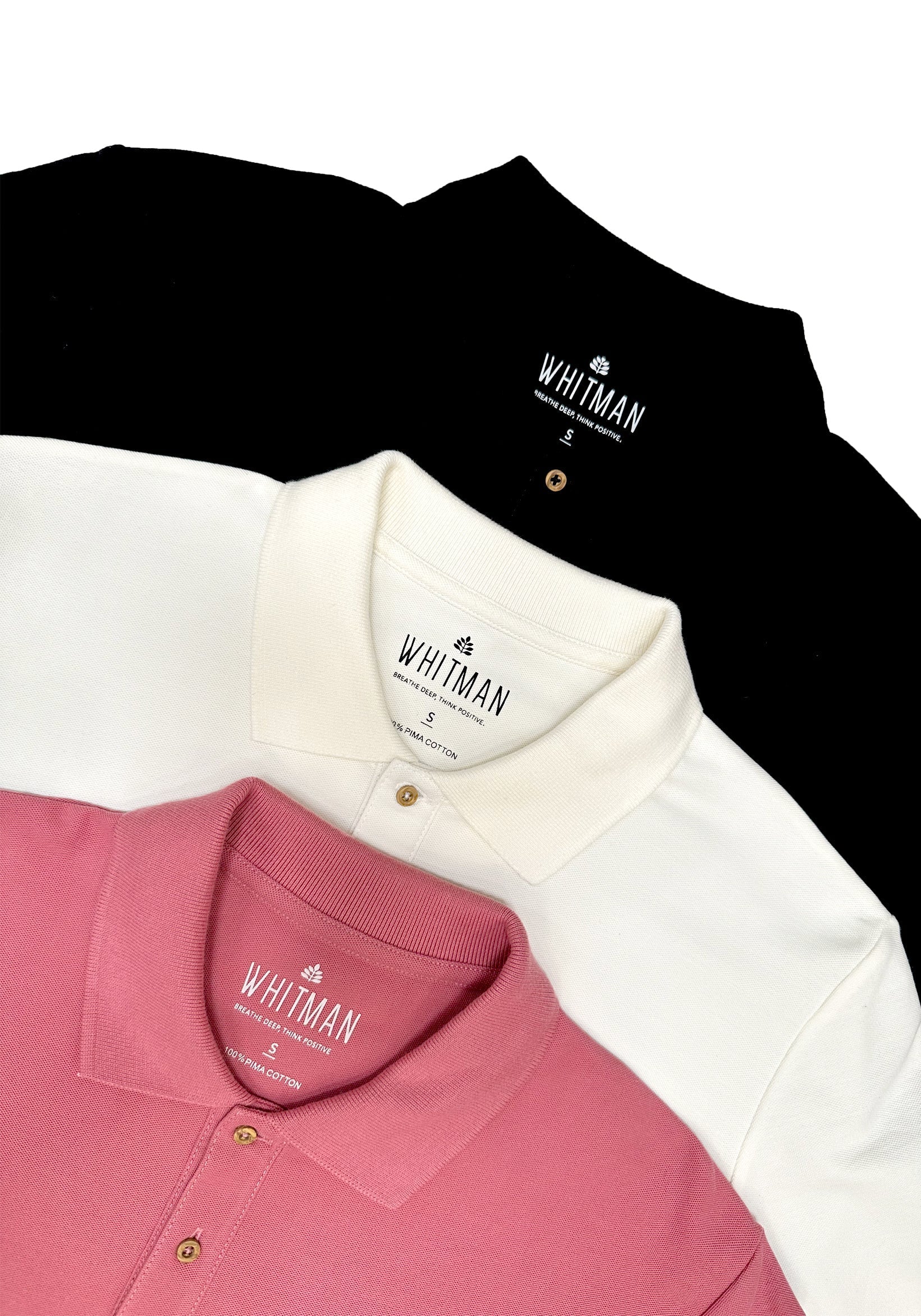 Long Sleeve Ivory Polo Shirt L-Pink