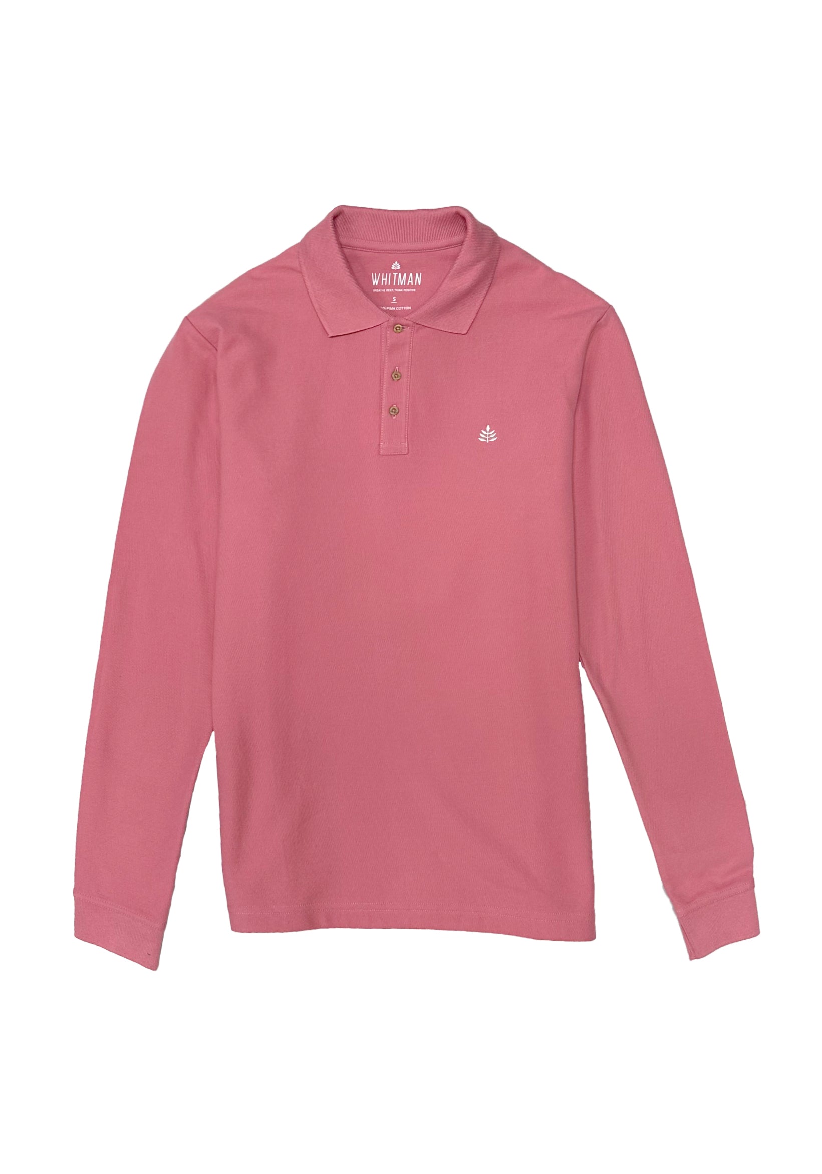 Long Sleeve Pink Polo Shirt