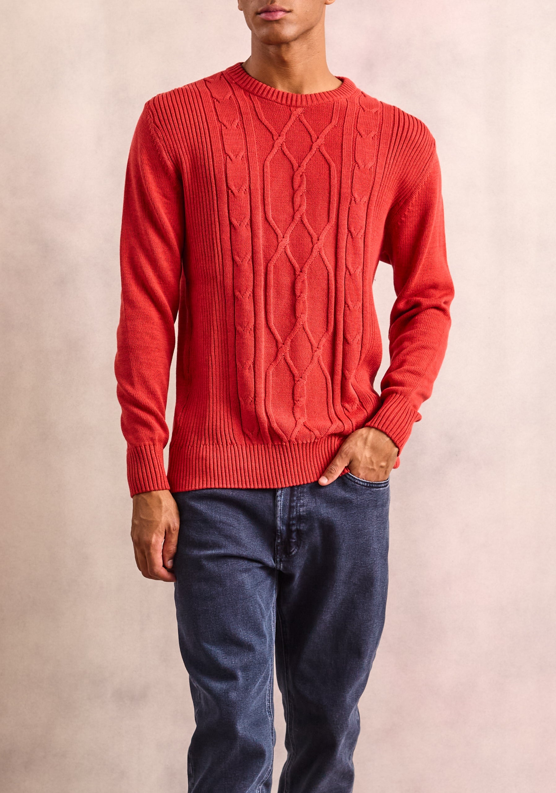 Aran Terracotta Sweater