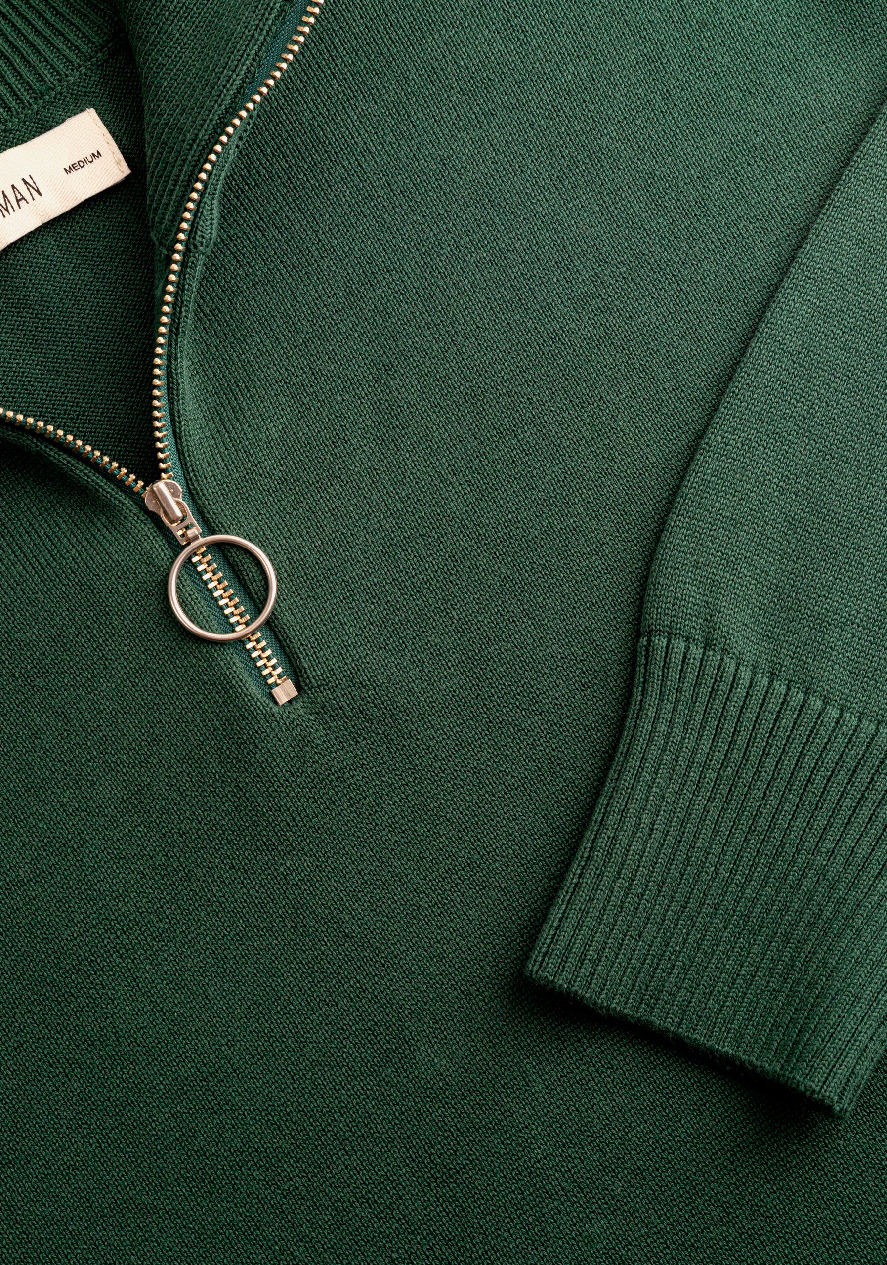 Prescolt H Green Half-Zip Sweater
