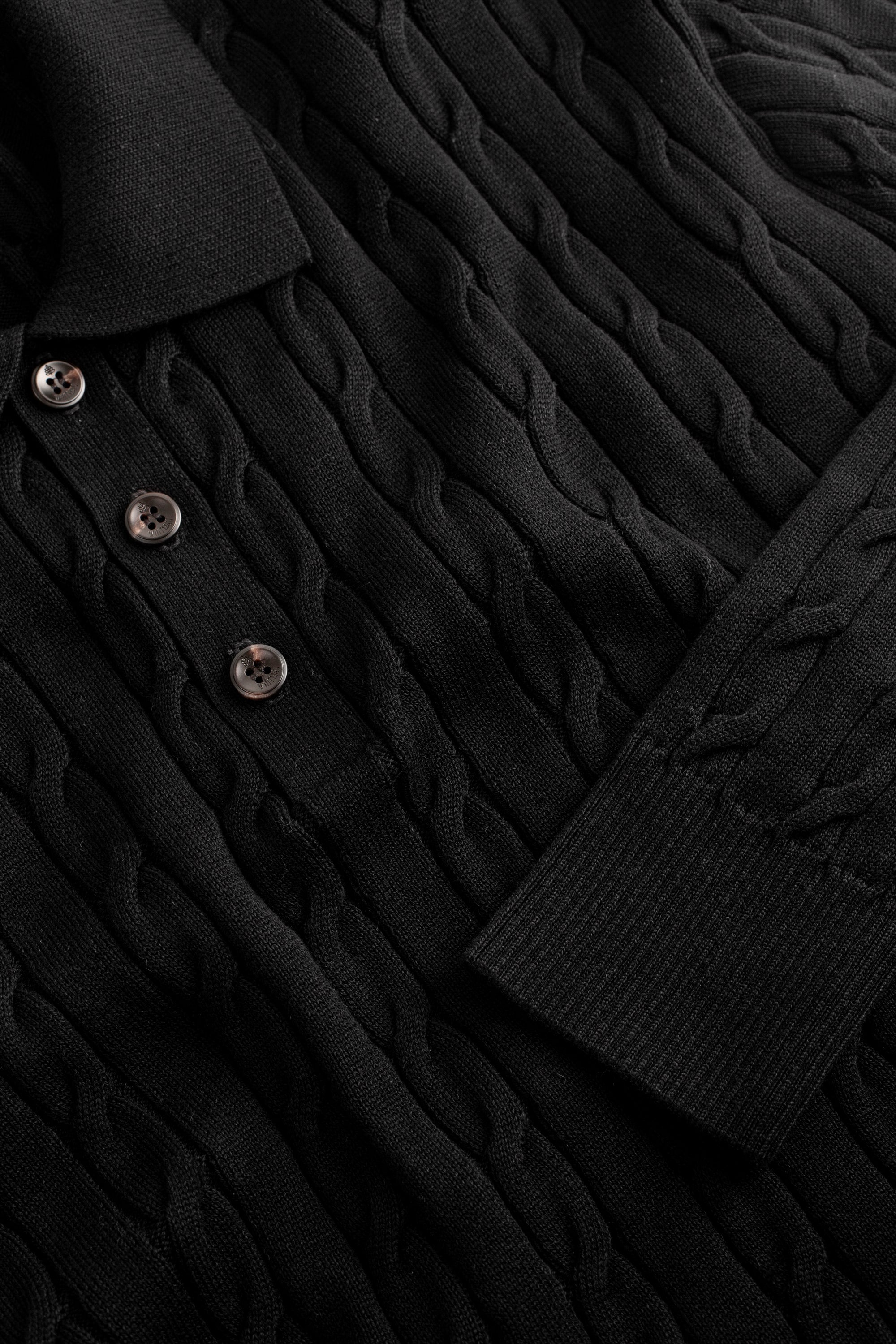 Turin Single Color Braided Jacket Black