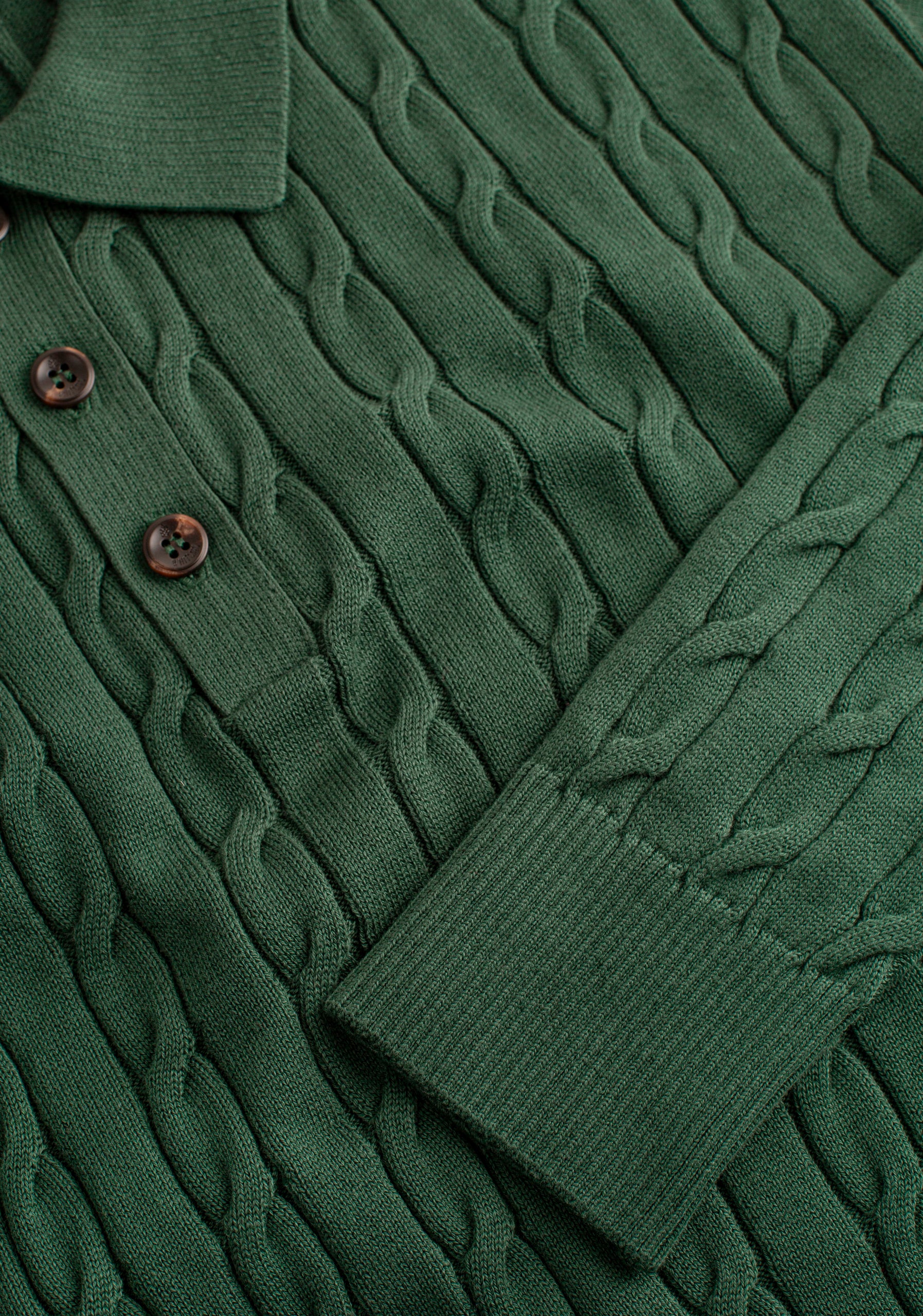 Dark Green Single-Color Braided Turin Coat