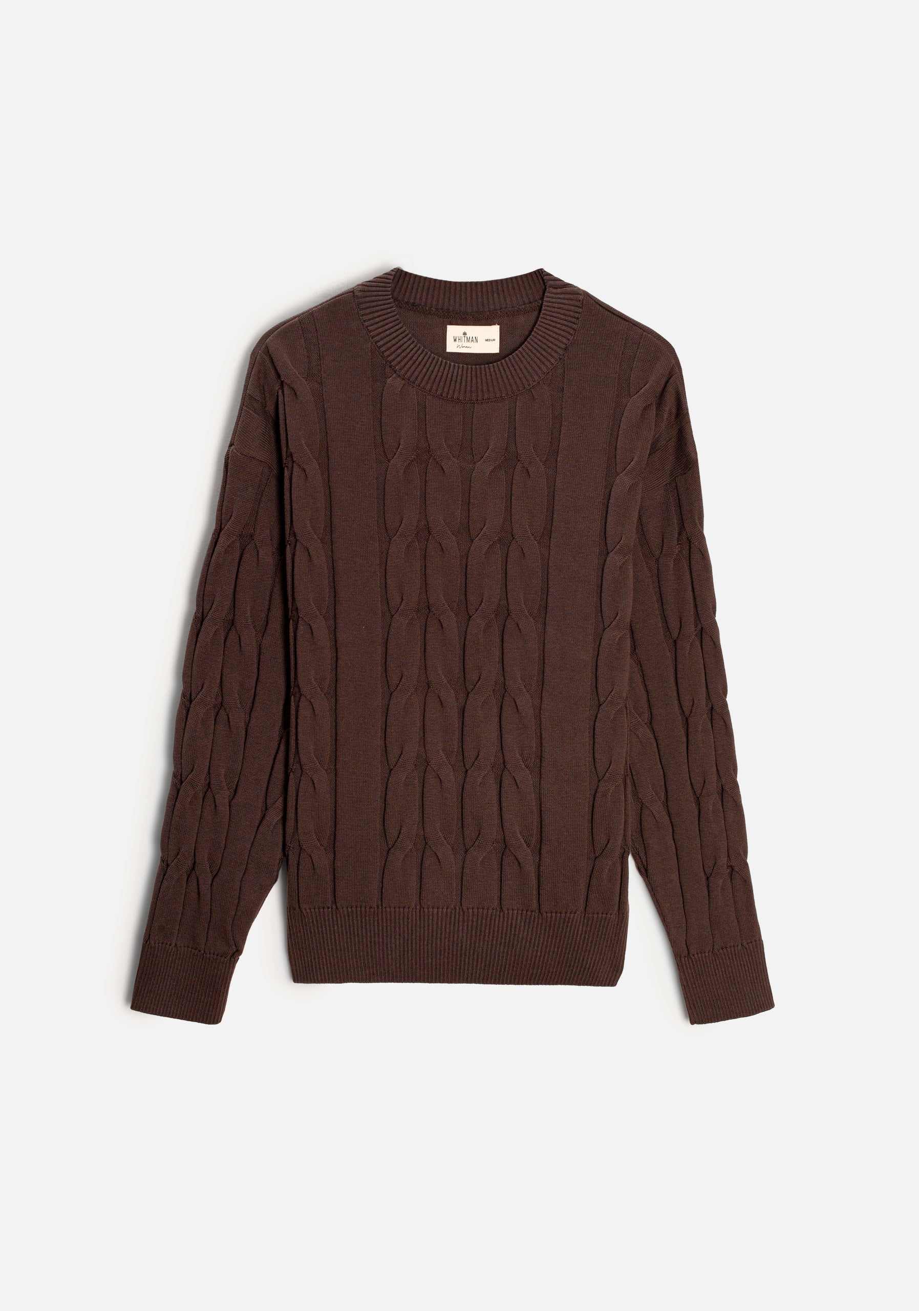 Kanzas Braided Jacket Solid Color Dark Brown