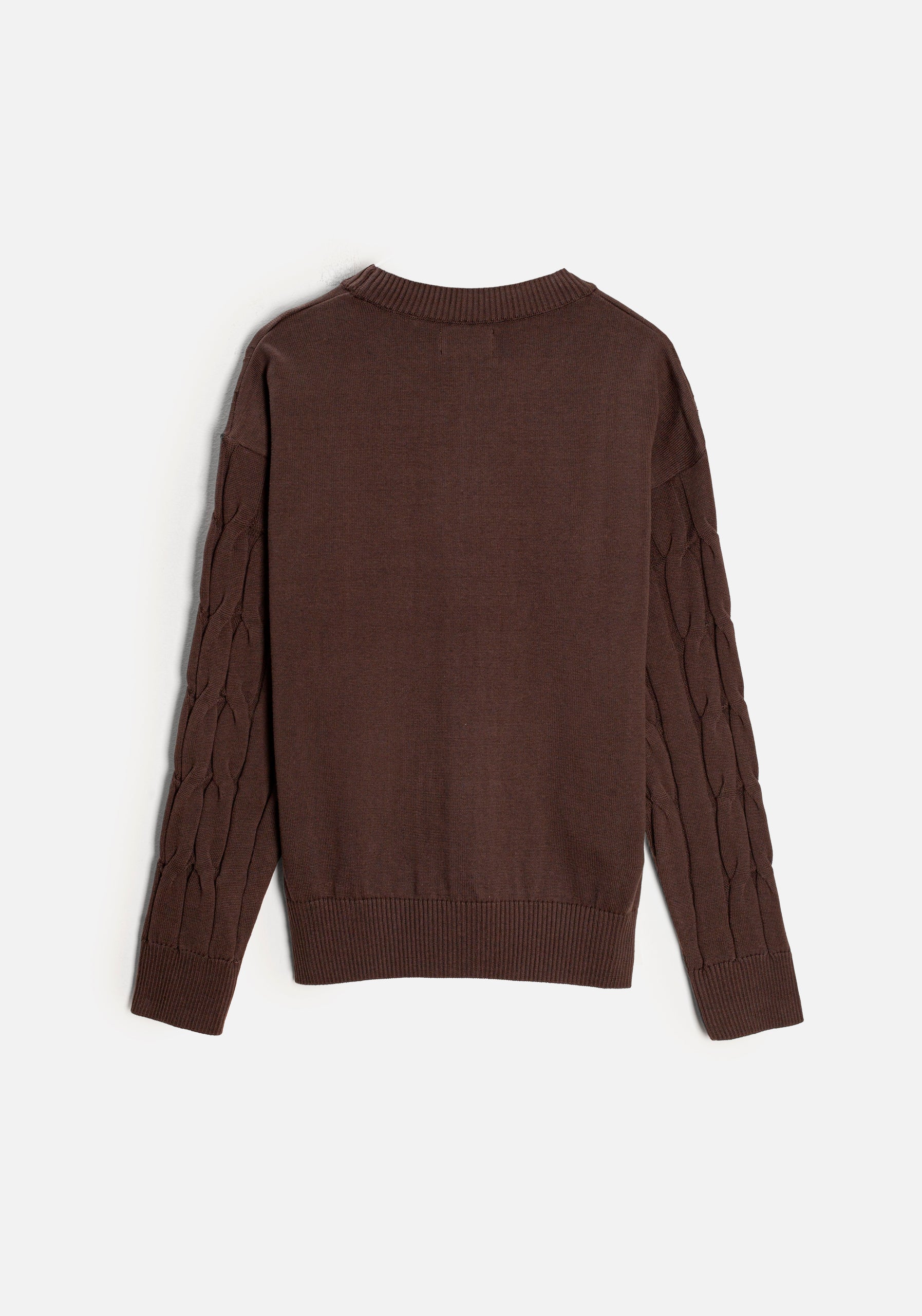 Kanzas Braided Jacket Solid Color Dark Brown