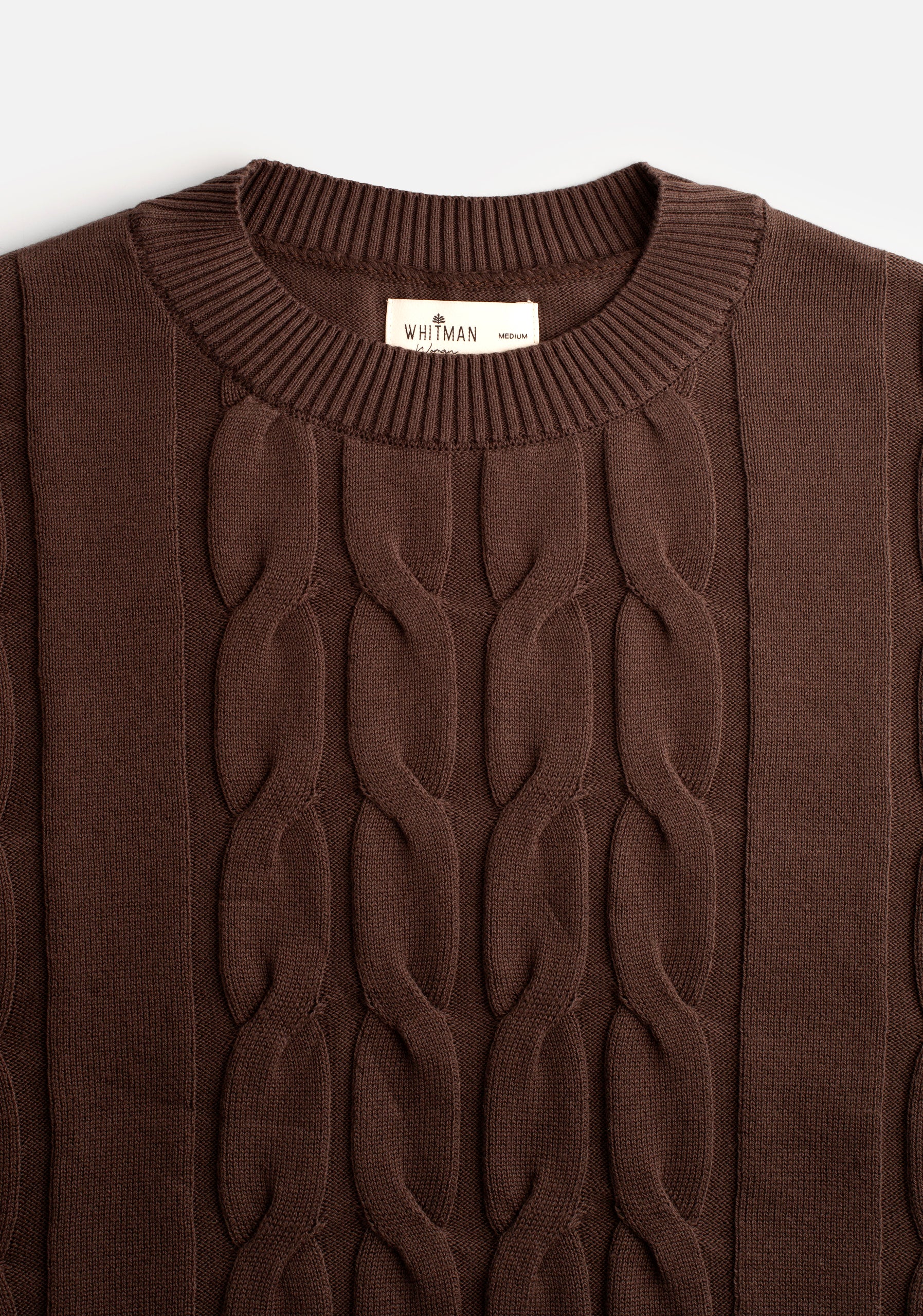 Kanzas Braided Jacket Solid Color Dark Brown