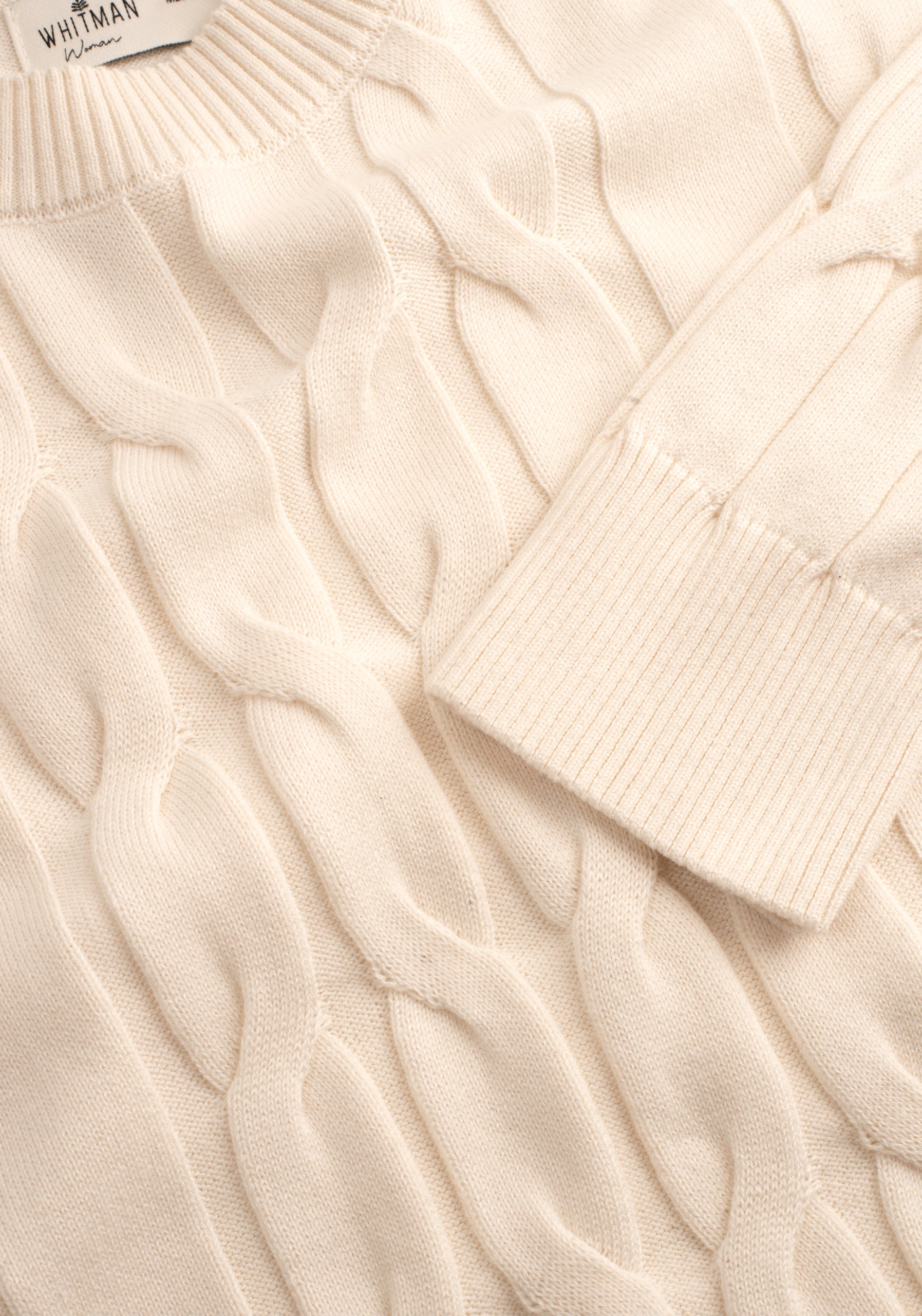 Kanzas Braided Single-Color Ivory Coat