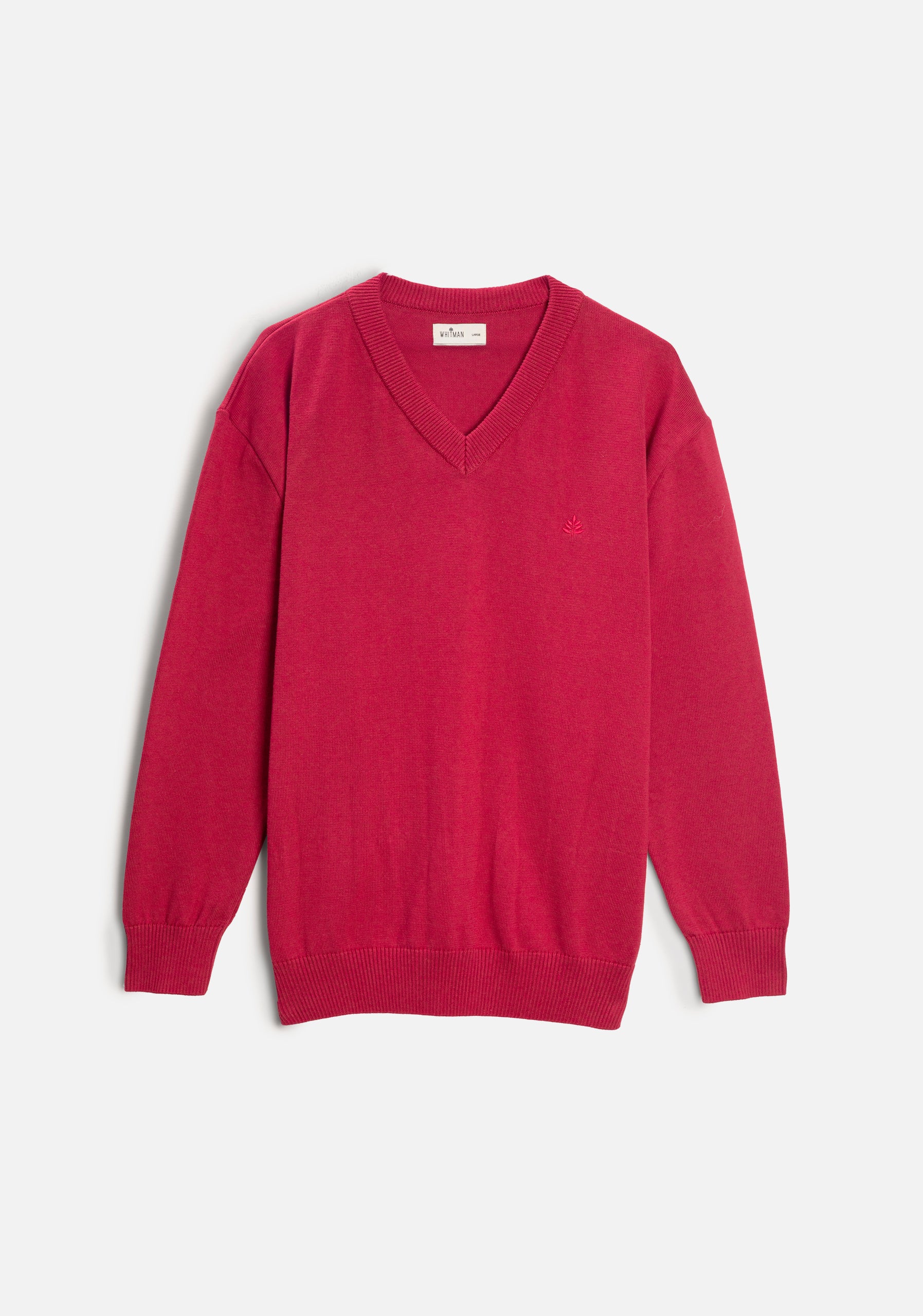 H Newark Cherry Red V-Neck Sweater