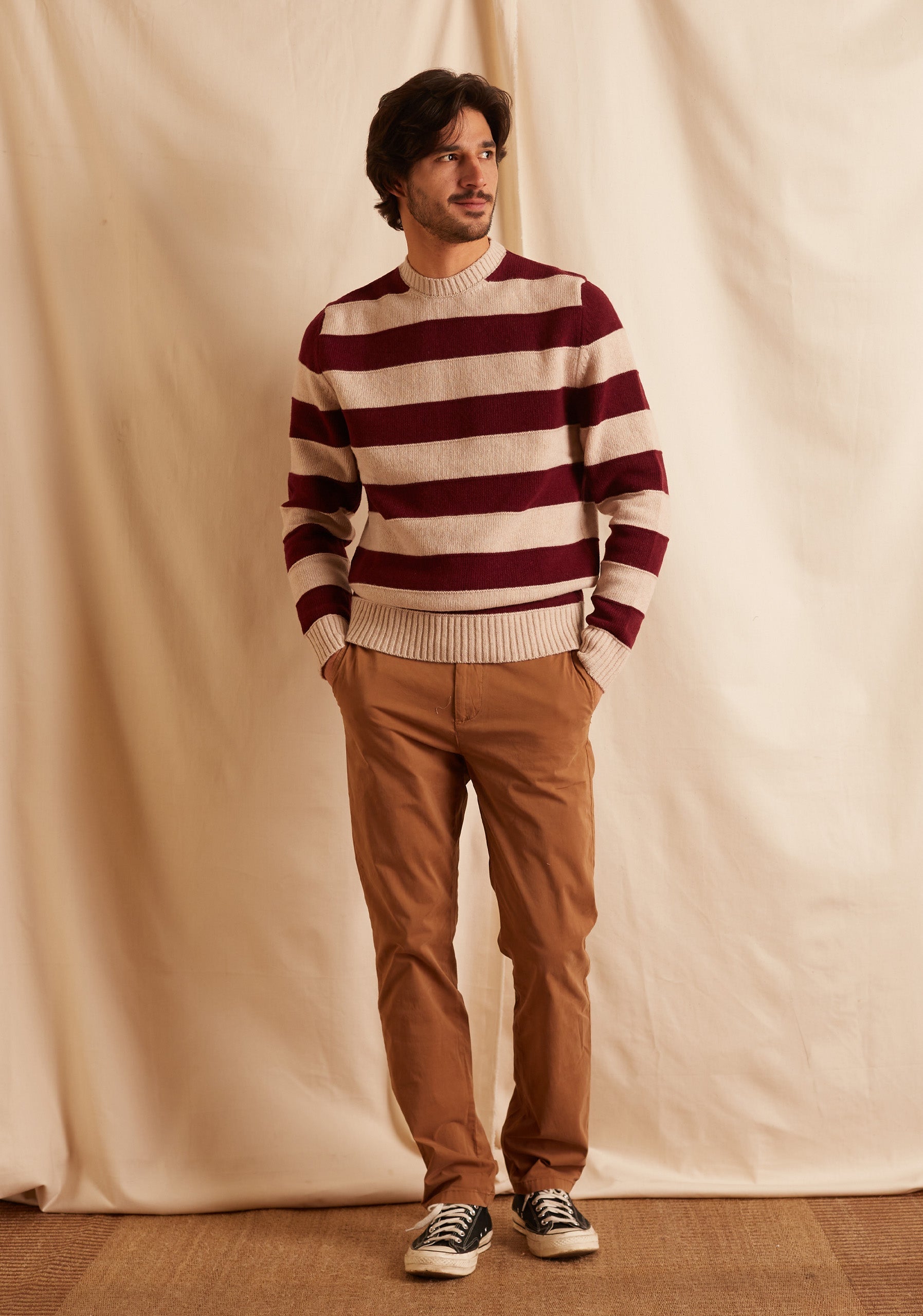 Sweater Vancouver Cherry/Bone Lines