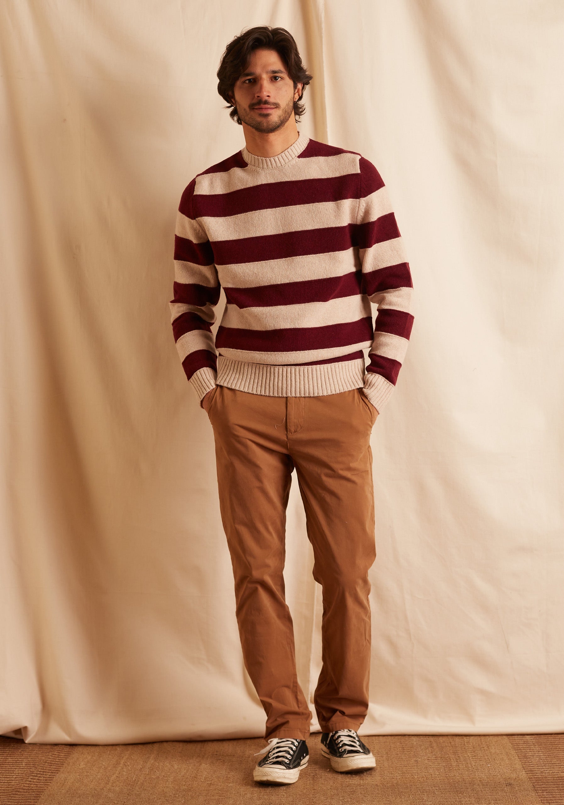 Sweater Vancouver Cherry/Bone Lines